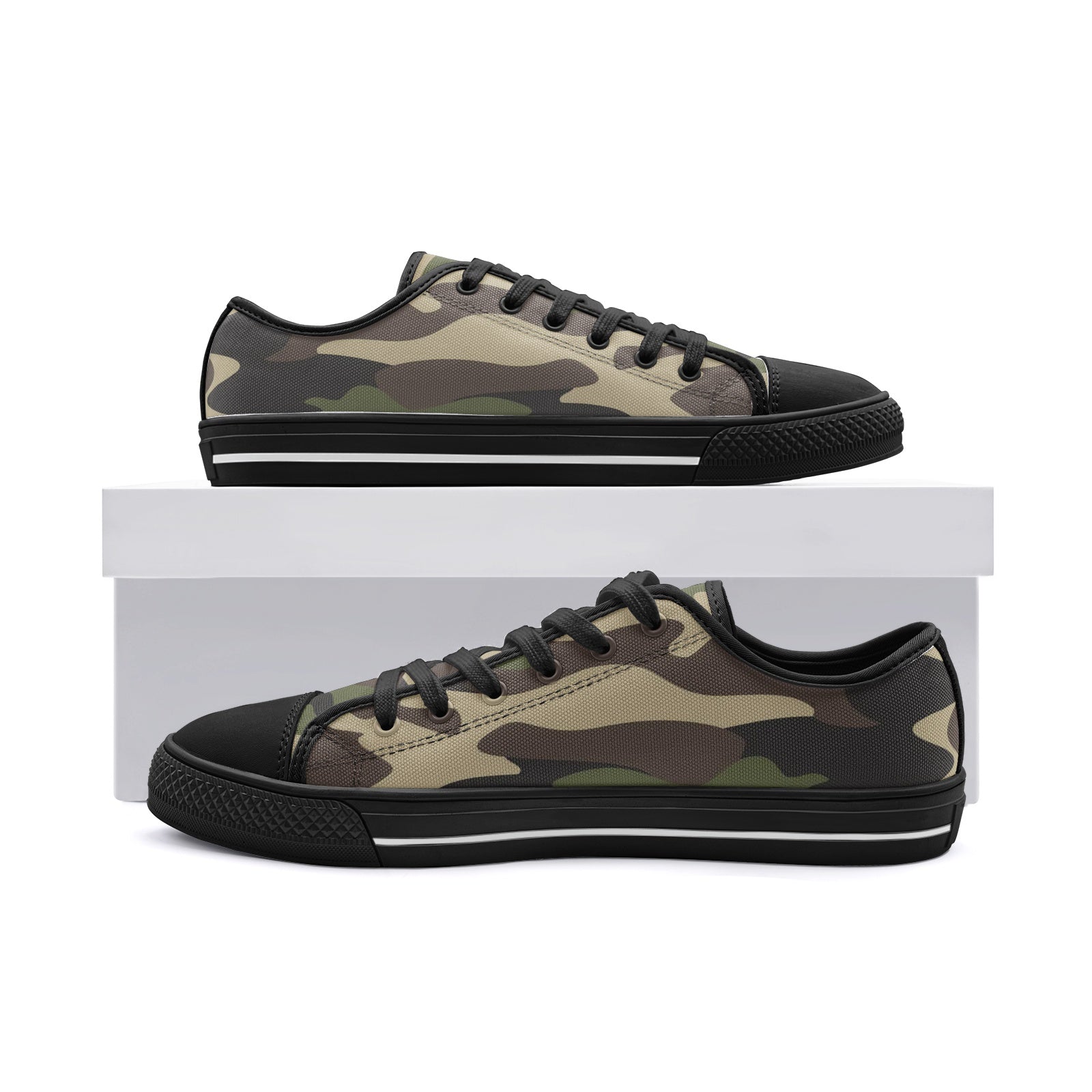 Camo Shoes | Low Top Canvas | Classic Green Camouflage Camo Colors