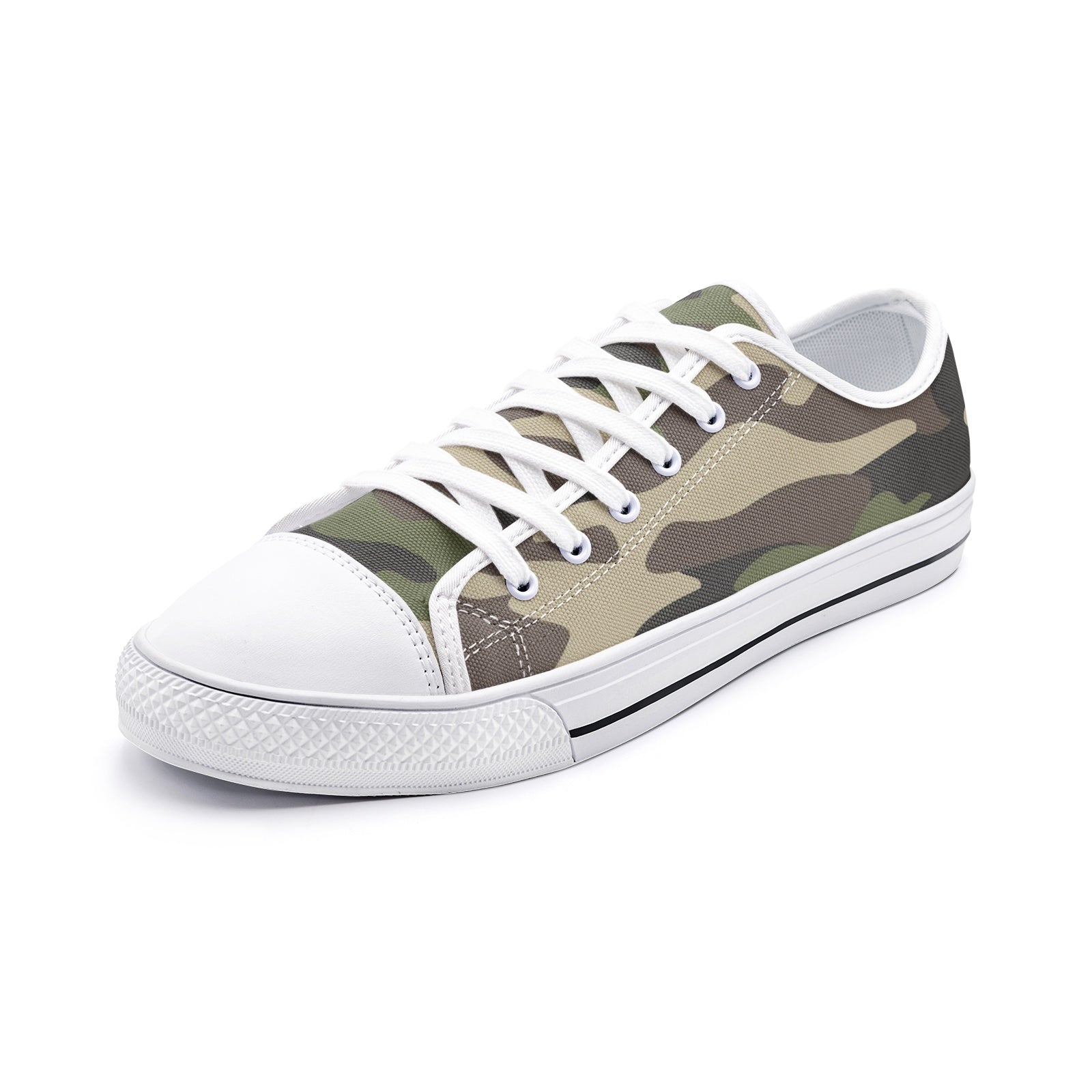 Camo Shoes | Low Top Canvas | Classic Green Camouflage Camo Colors
