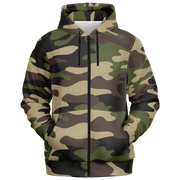 Zip-Up Hoodie | Classic Green Camouflage style Camo Colors