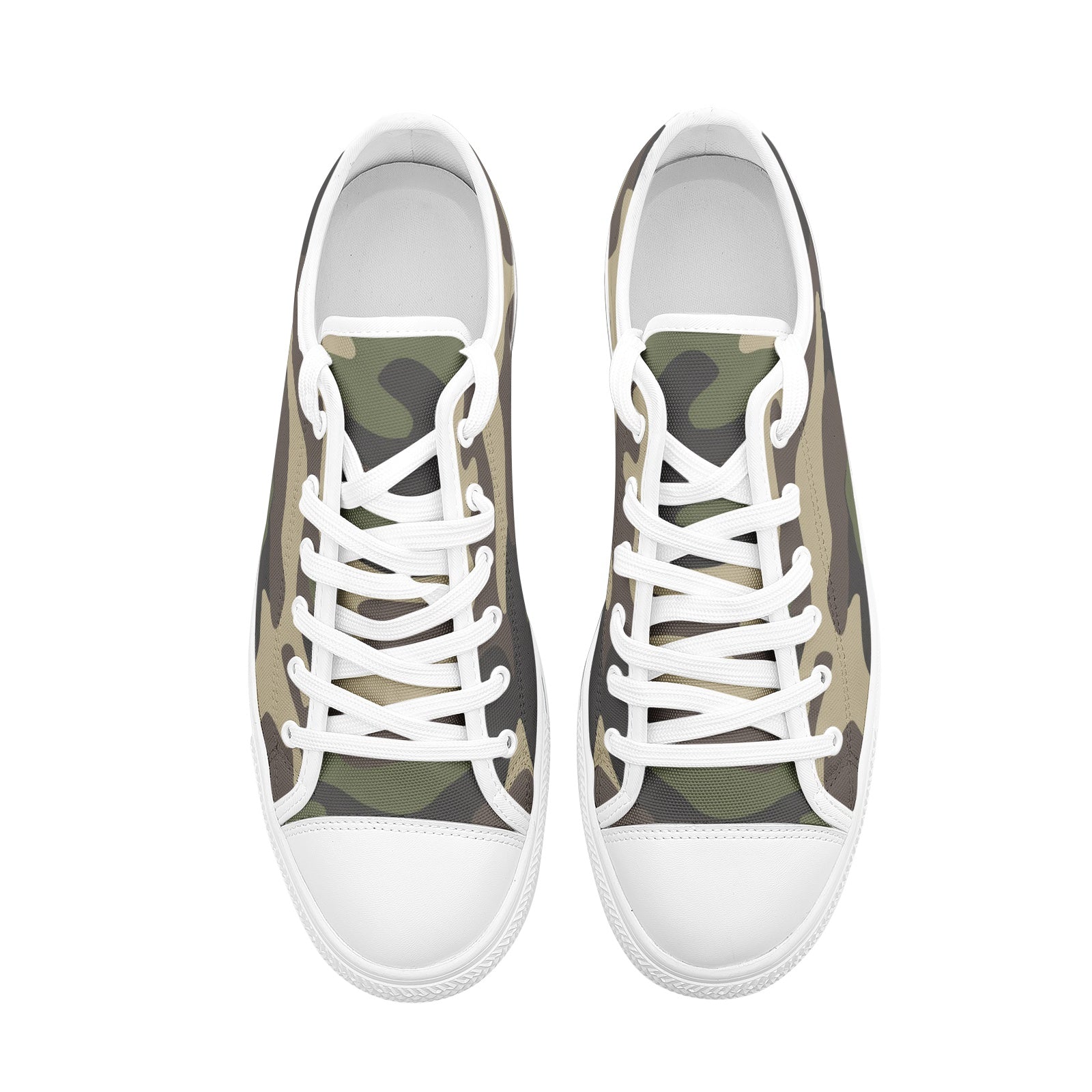 Camo Shoes | Low Top Canvas | Classic Green Camouflage Camo Colors