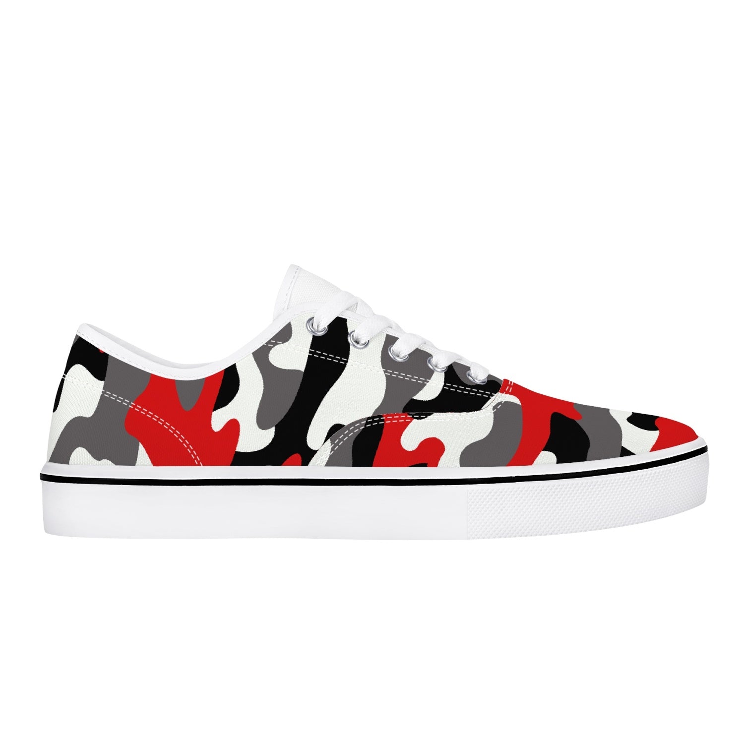 Camo Skate Shoes | Red, Black, and White Camouflage Camo Colors