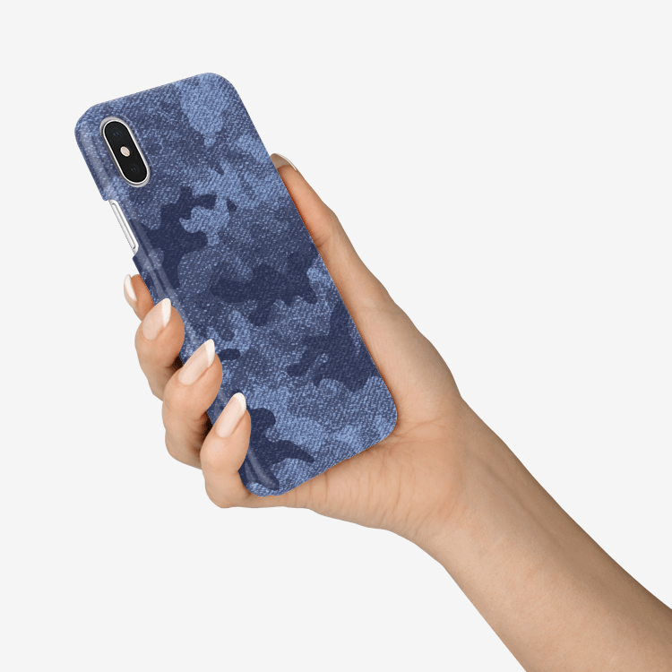 Camo Phone Case | iPhone | Denim Blue Camo Colors