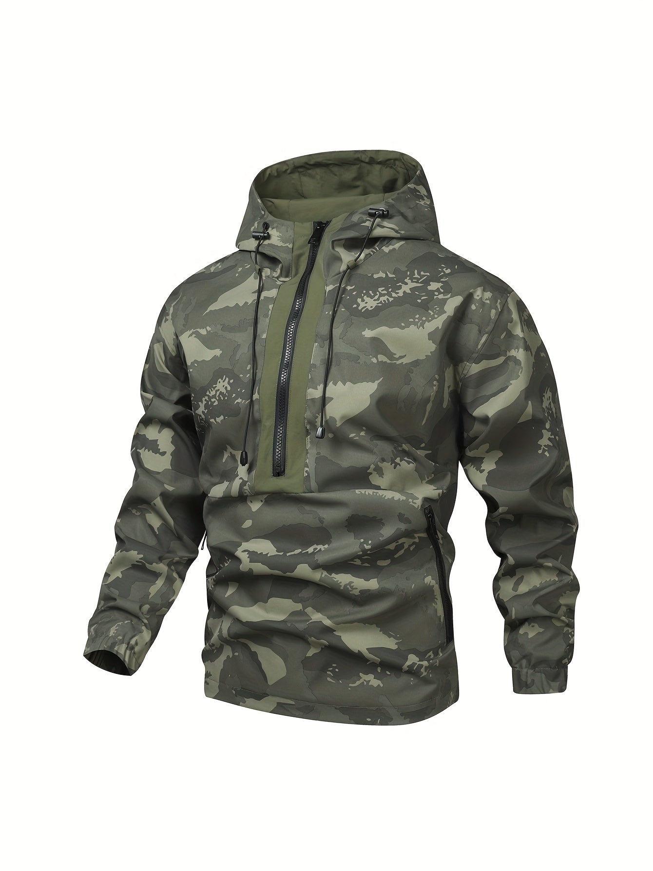 Men's Fashion Hooded Camo Preppy Jacket Camo Colors