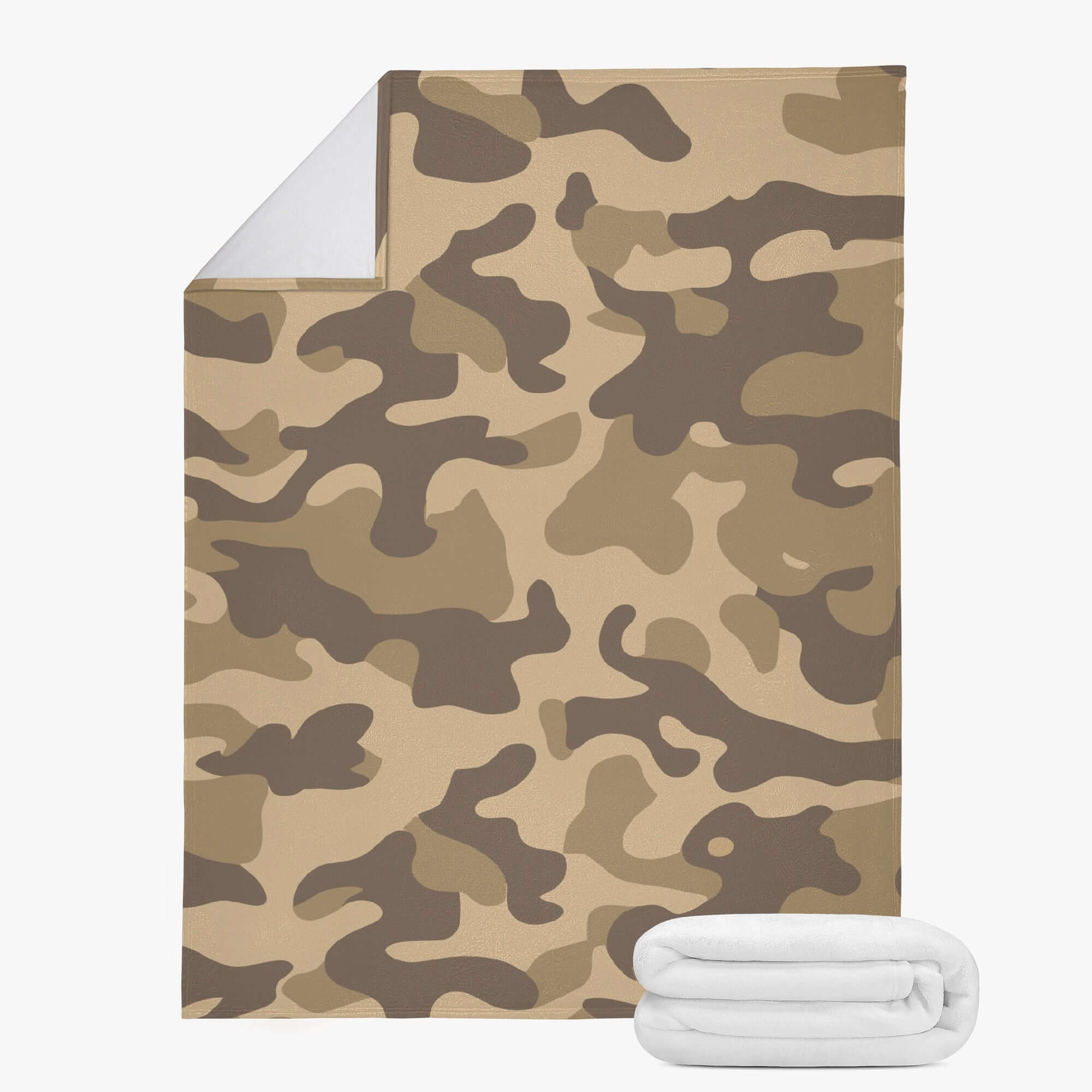 Double-sided Stitched Blanket | Khaki Camouflage Camo Colors