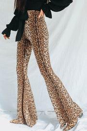 Leopard Print Flare Leg Pants For Women Camo Colors