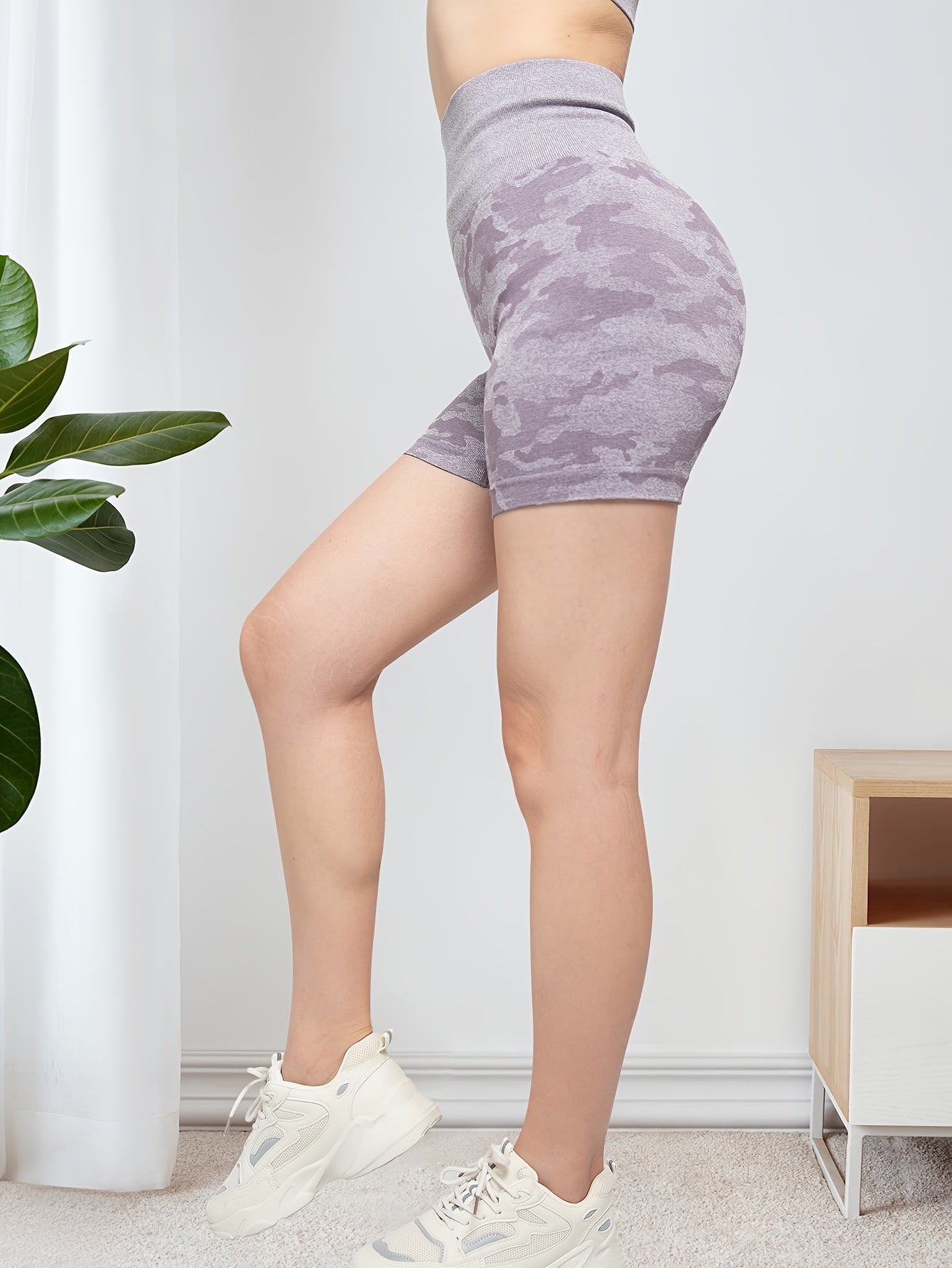 Camouflage Yoga Shorts, Seamless Sports Butt Lifting Fitness Shorts Camo Colors