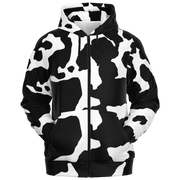 Zip-Up Hoodie | Black & White Camouflage style Camo Colors