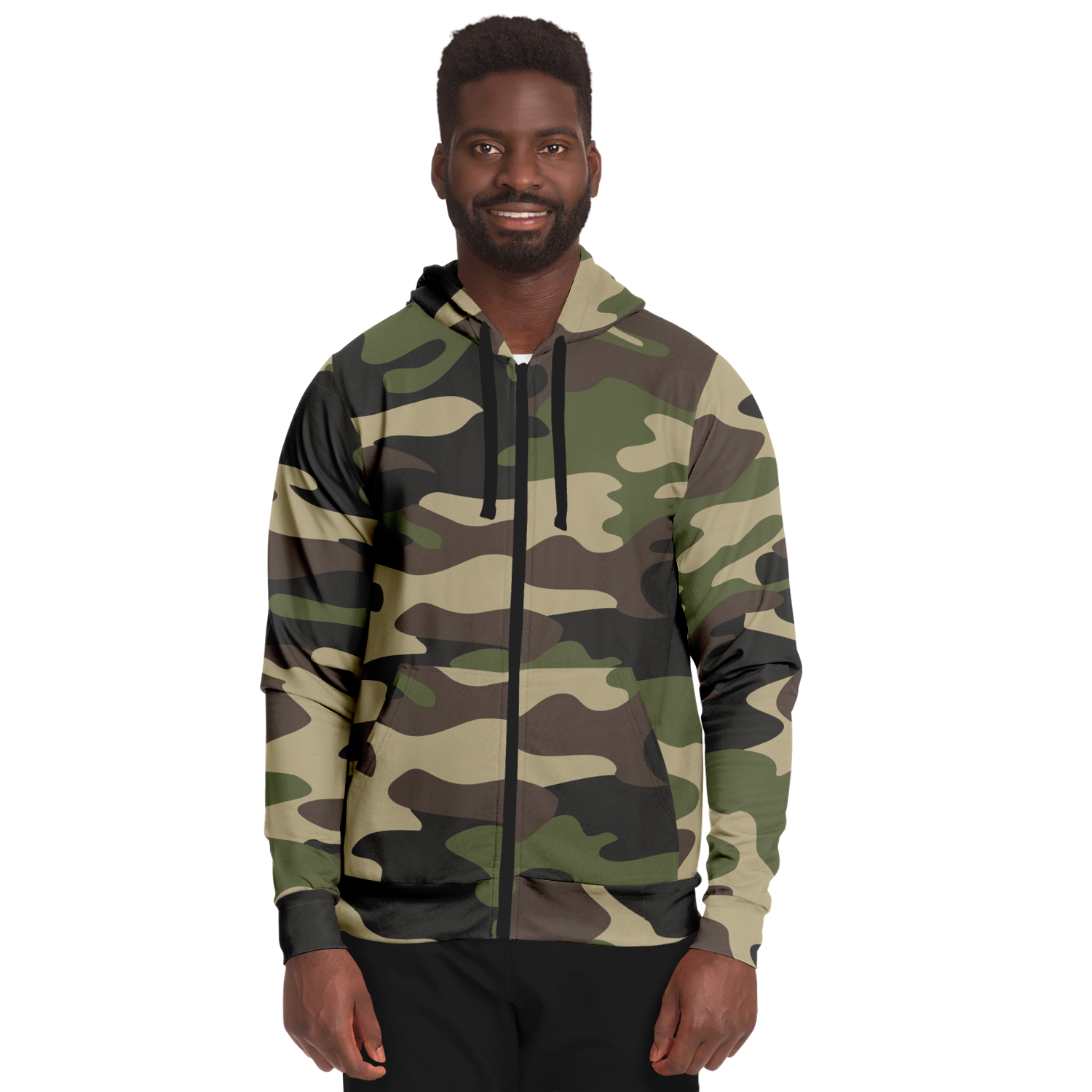 Zip-Up Hoodie | Classic Green Camouflage style Camo Colors