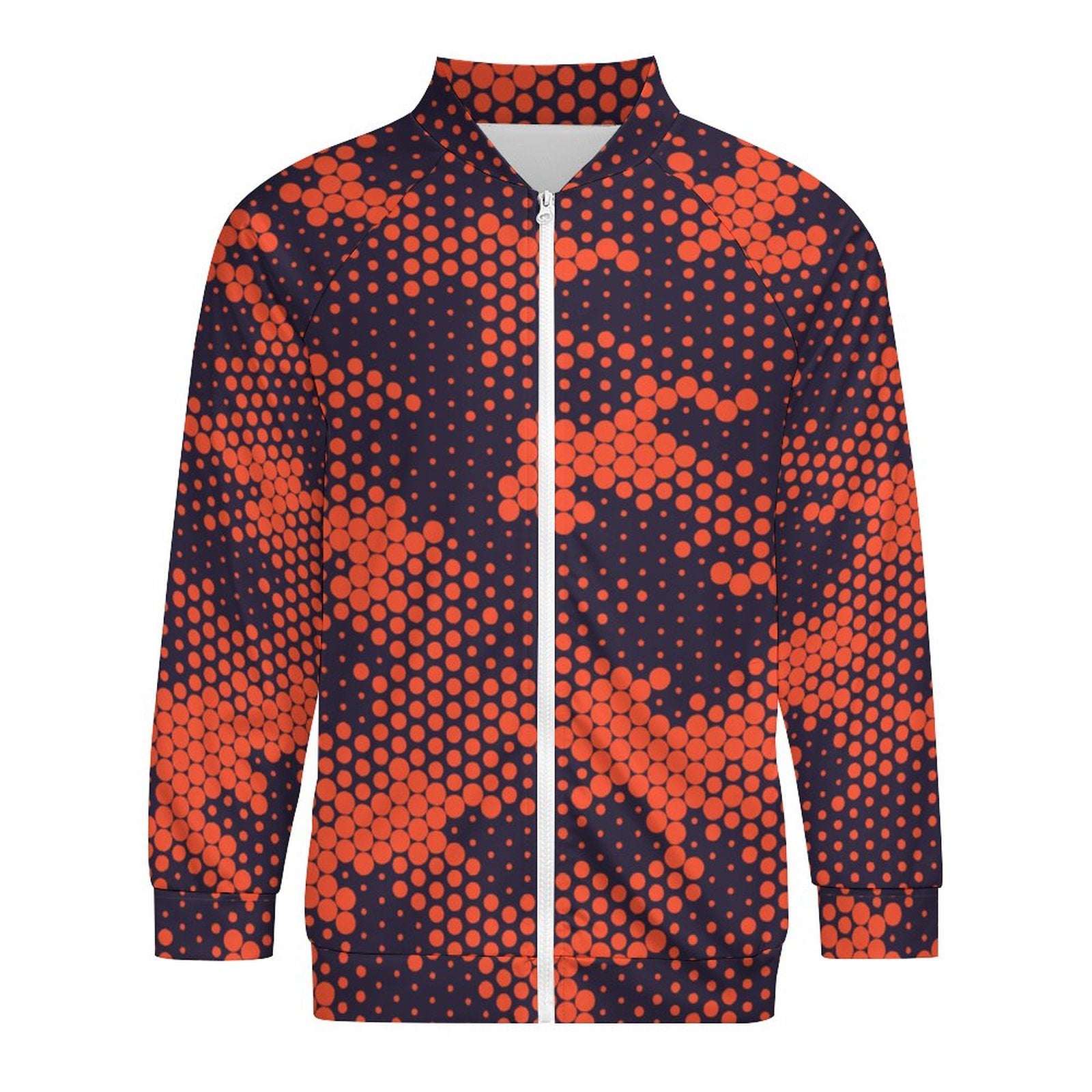 Camo Shirt | Raglan Zip-up | Orange and Blue Digital Camo Colors