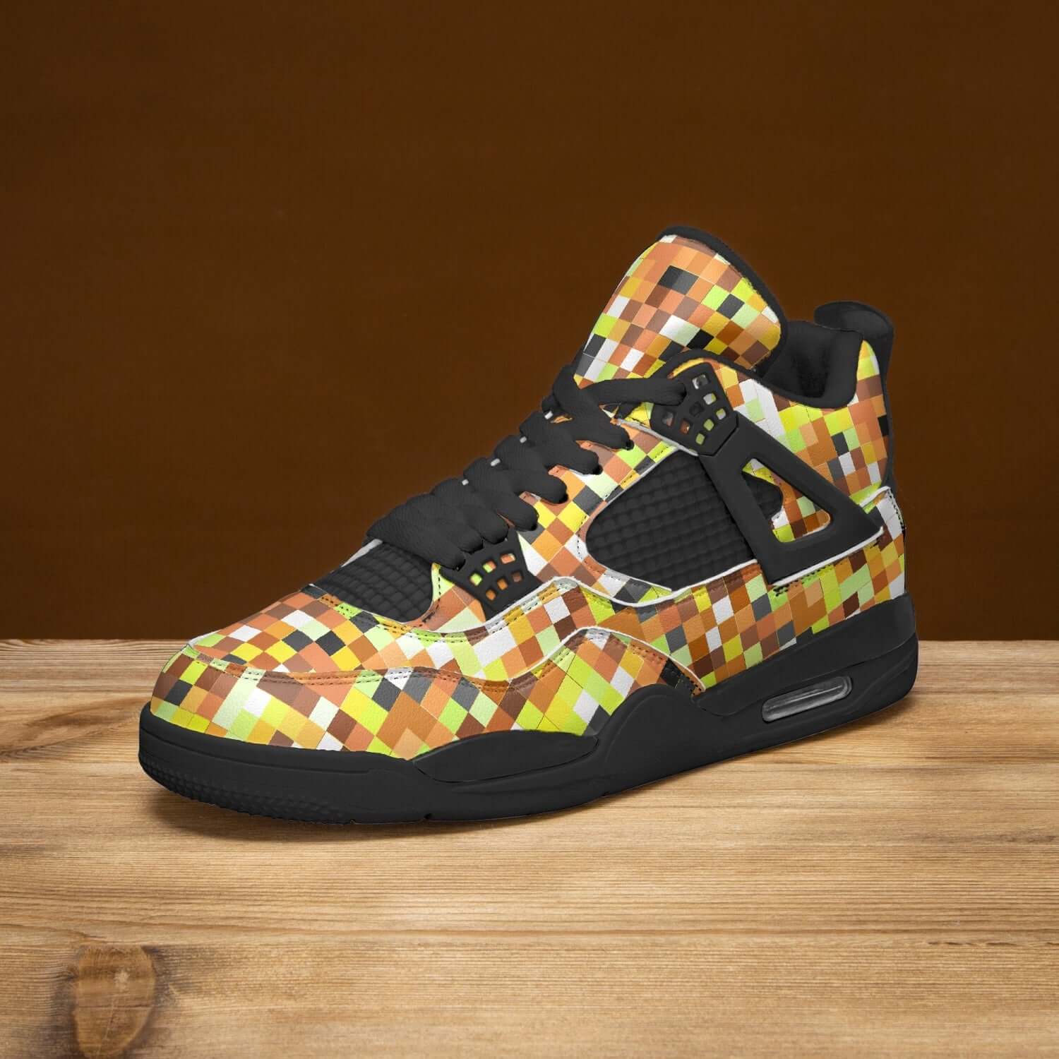 Camo Jordans AJ4 | Multicolored Squares Camo Colors