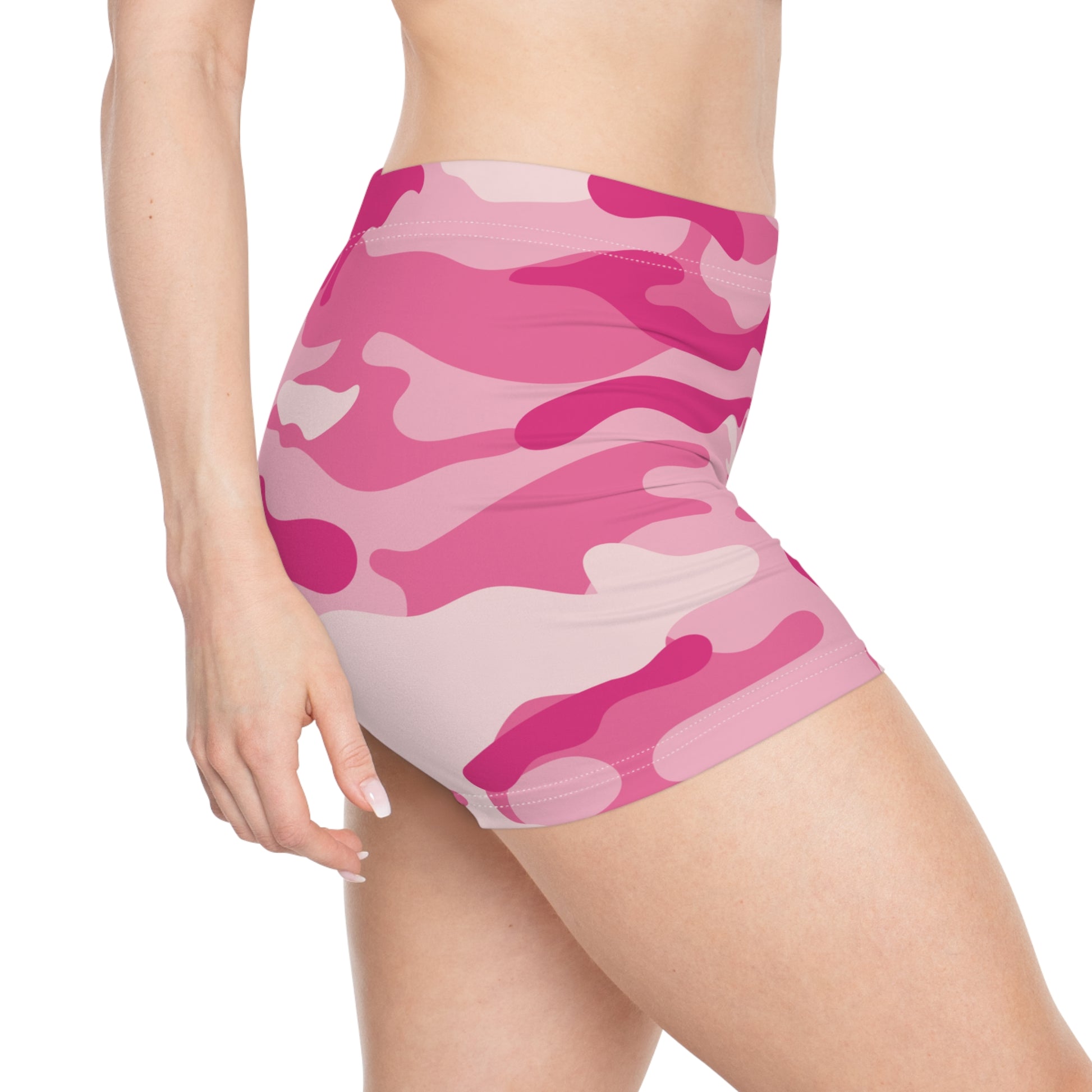 Women's Camo Shorts | Tight Fit | Lavender Pink Camouflage style Camo Colors