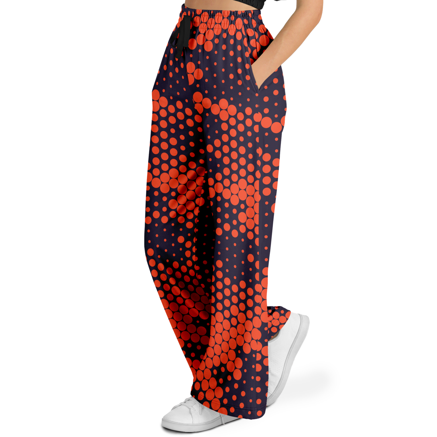 Camo Wide Leg Pants | Orange & Blue Digital Camouflage Camo Colors