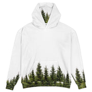 Heavyweight Oversized Hoodie | Pine Trees on a White Background | Camo Colors