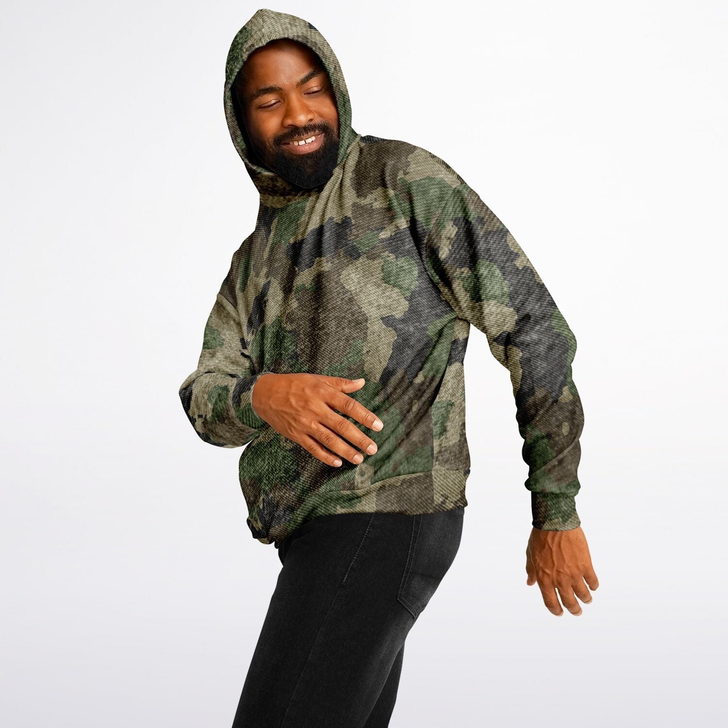 Oversized Hoodie | Brown Camouflage Uniform Cloth Pattern | Camo Colors