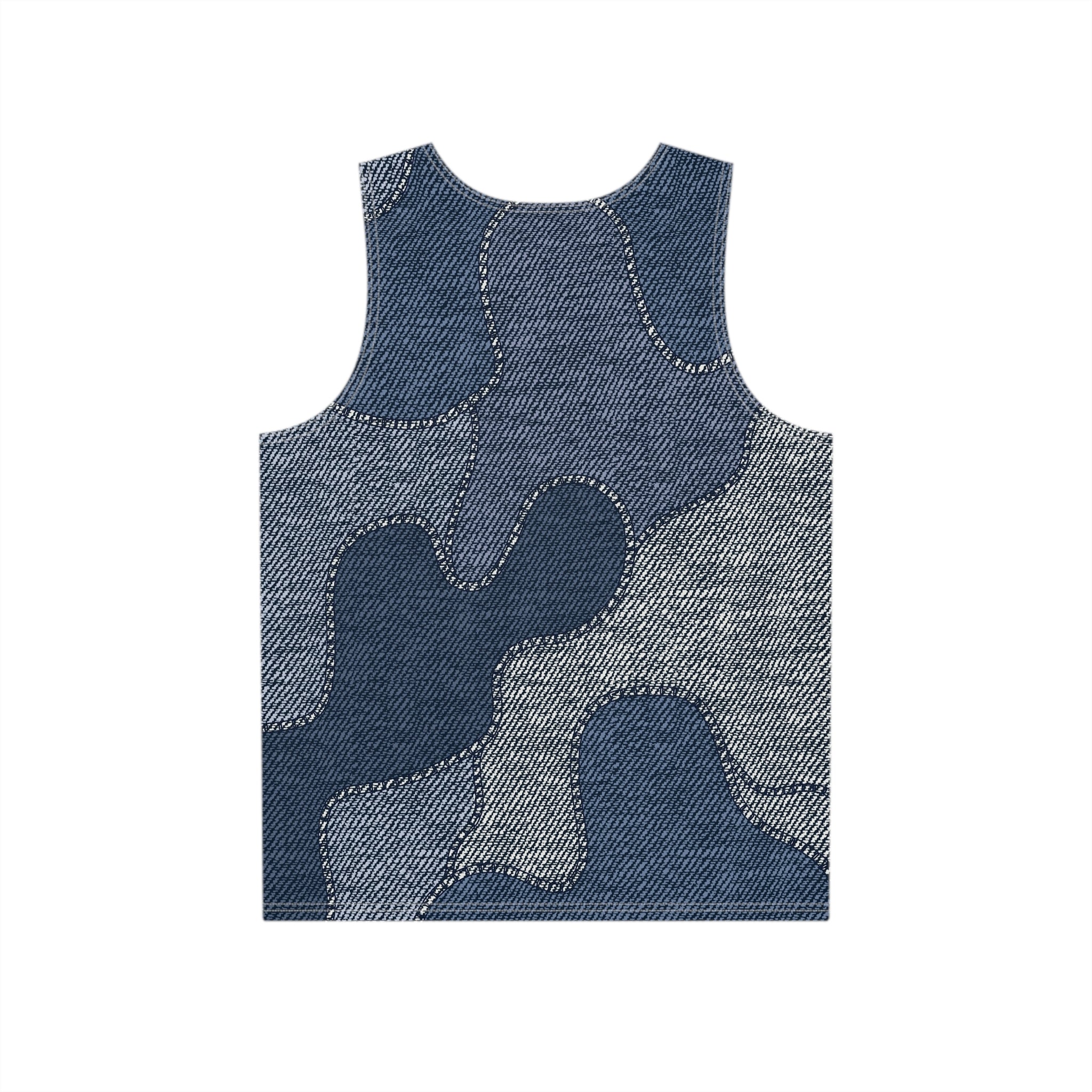Men's Tank Top - Denim Texture Camo Print - Casual Summer Wear | Camo Colors