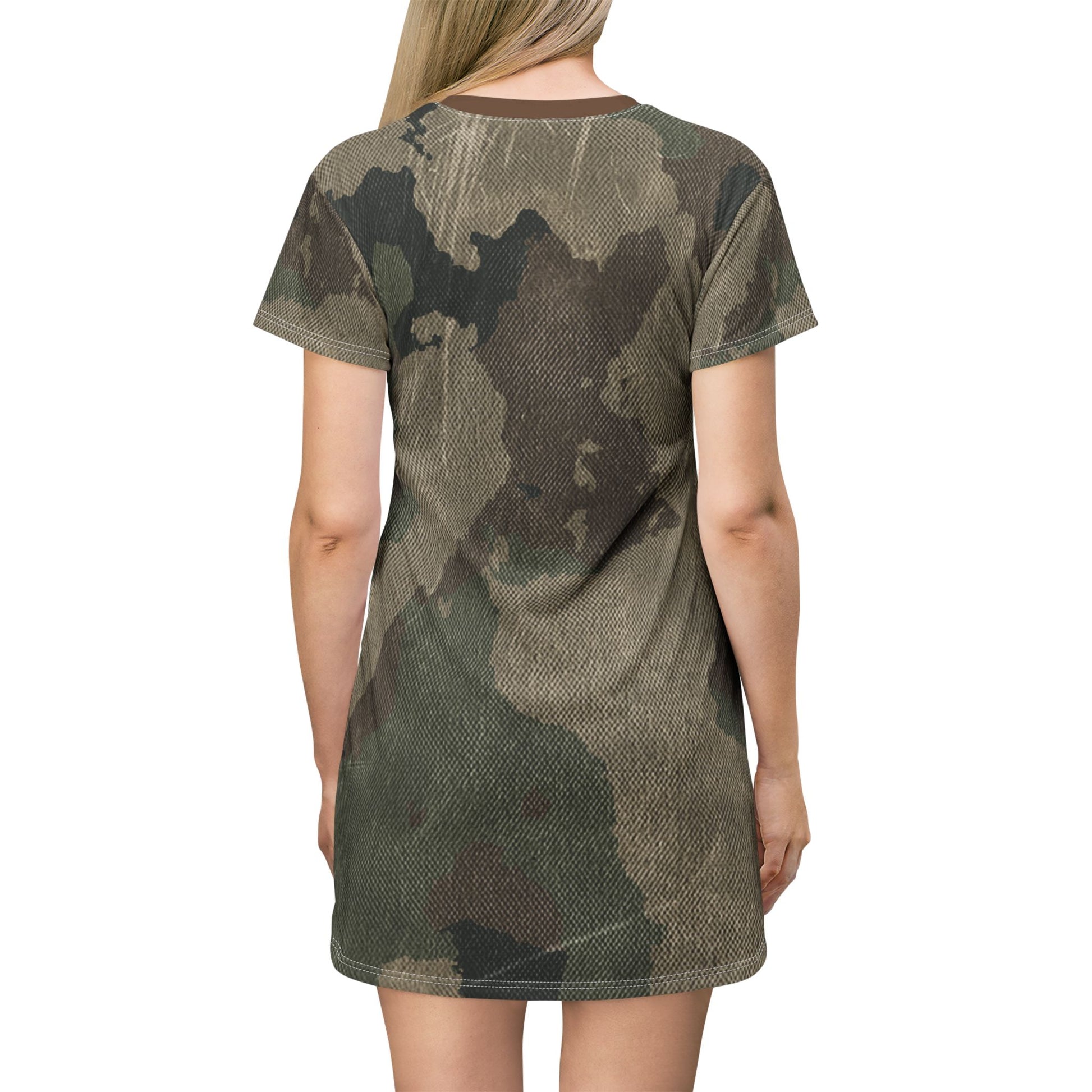 Camo T-Shirt Dress | Dirty Brown Camouflage Camo Colors