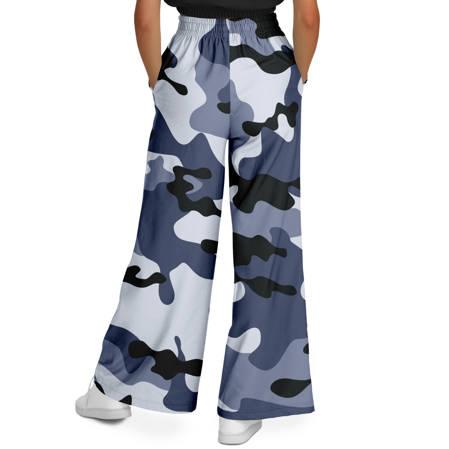 Camo Wide Leg Pants | Light Blue Camouflage Camo Colors