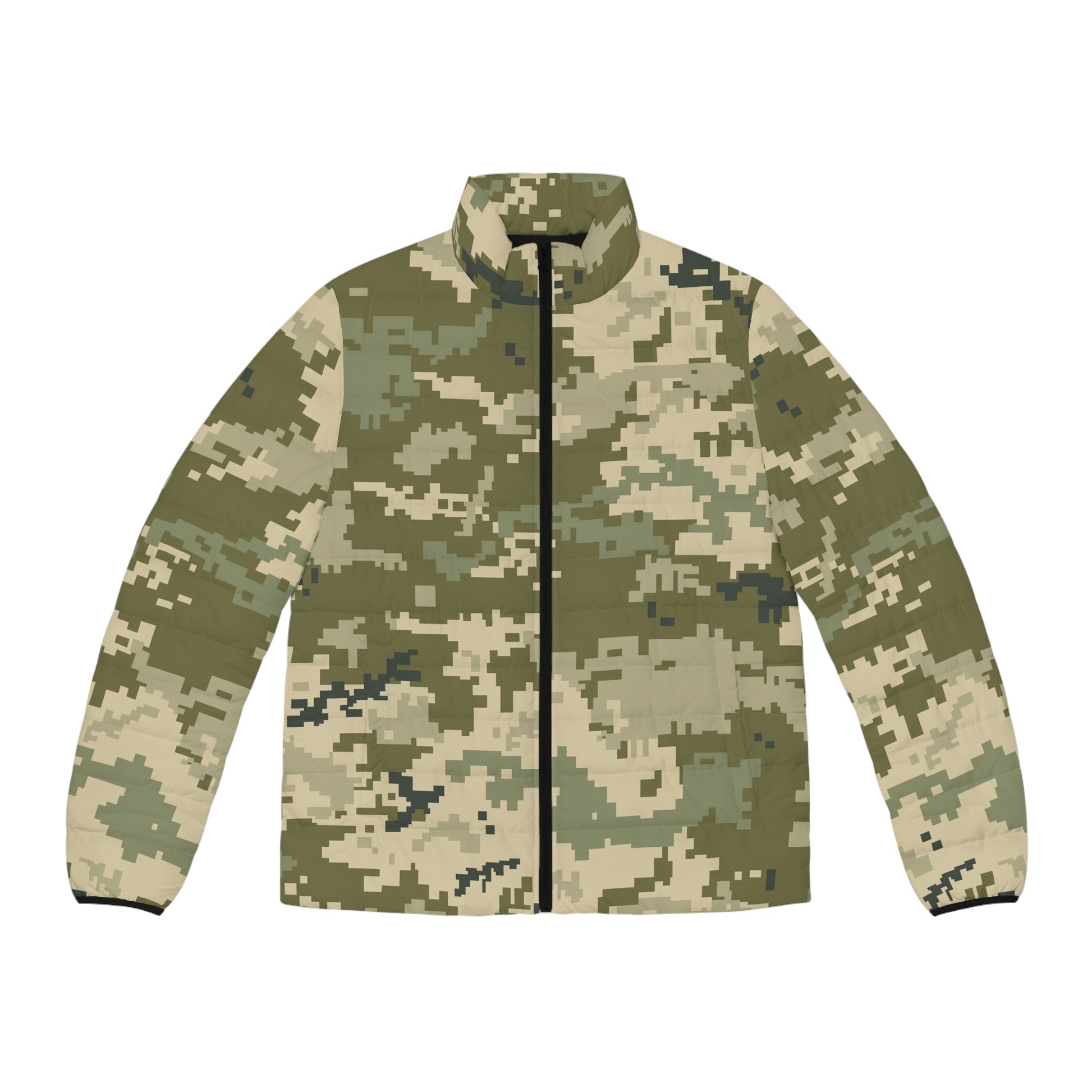 Ukraine Military Green Camo Puffer Jacket For Men Camo Colors