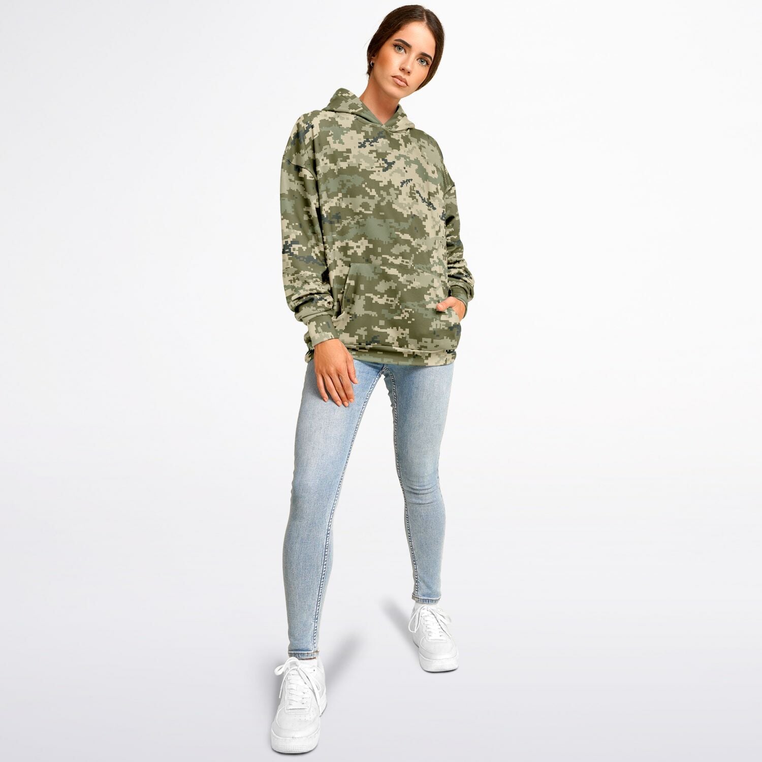 Oversized Camo Hoodie | Ukraine Green Military Camouflage | Camo Colors