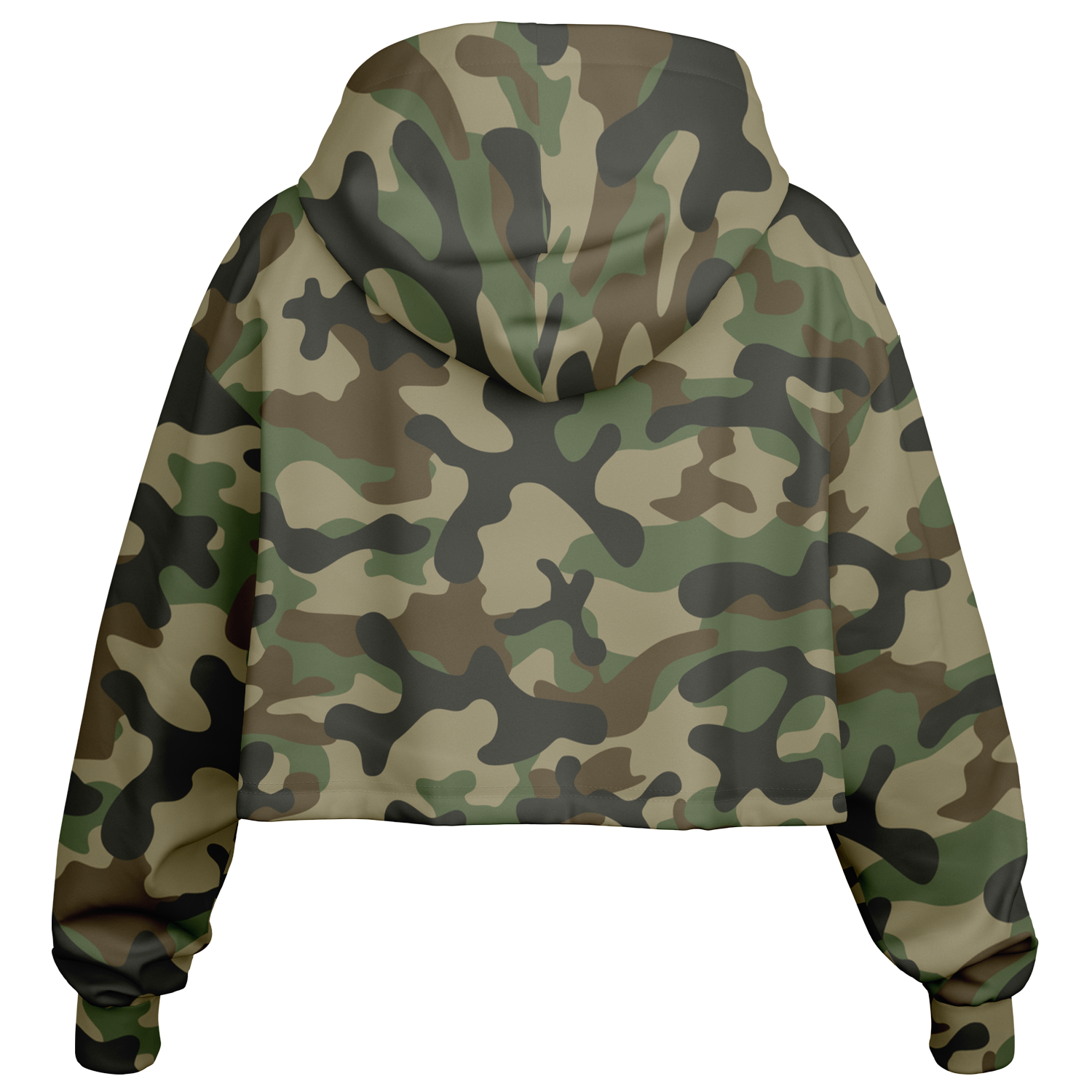 Cropped Hoodie For Women | Military Brown Camouflage Camo Colors