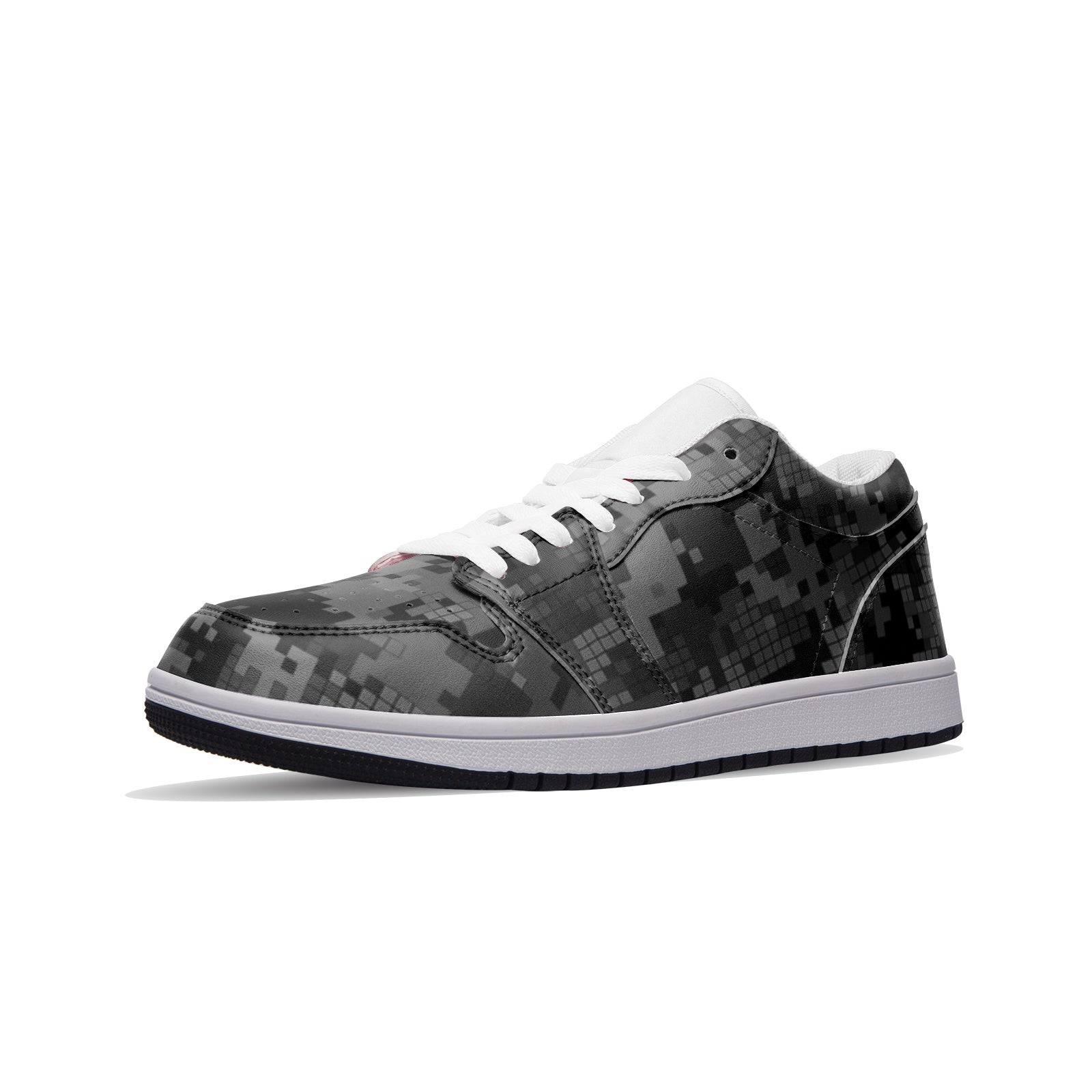 Gray Camo Sneakers | Digital Monochrome | Unisex Low Top Camo Colors