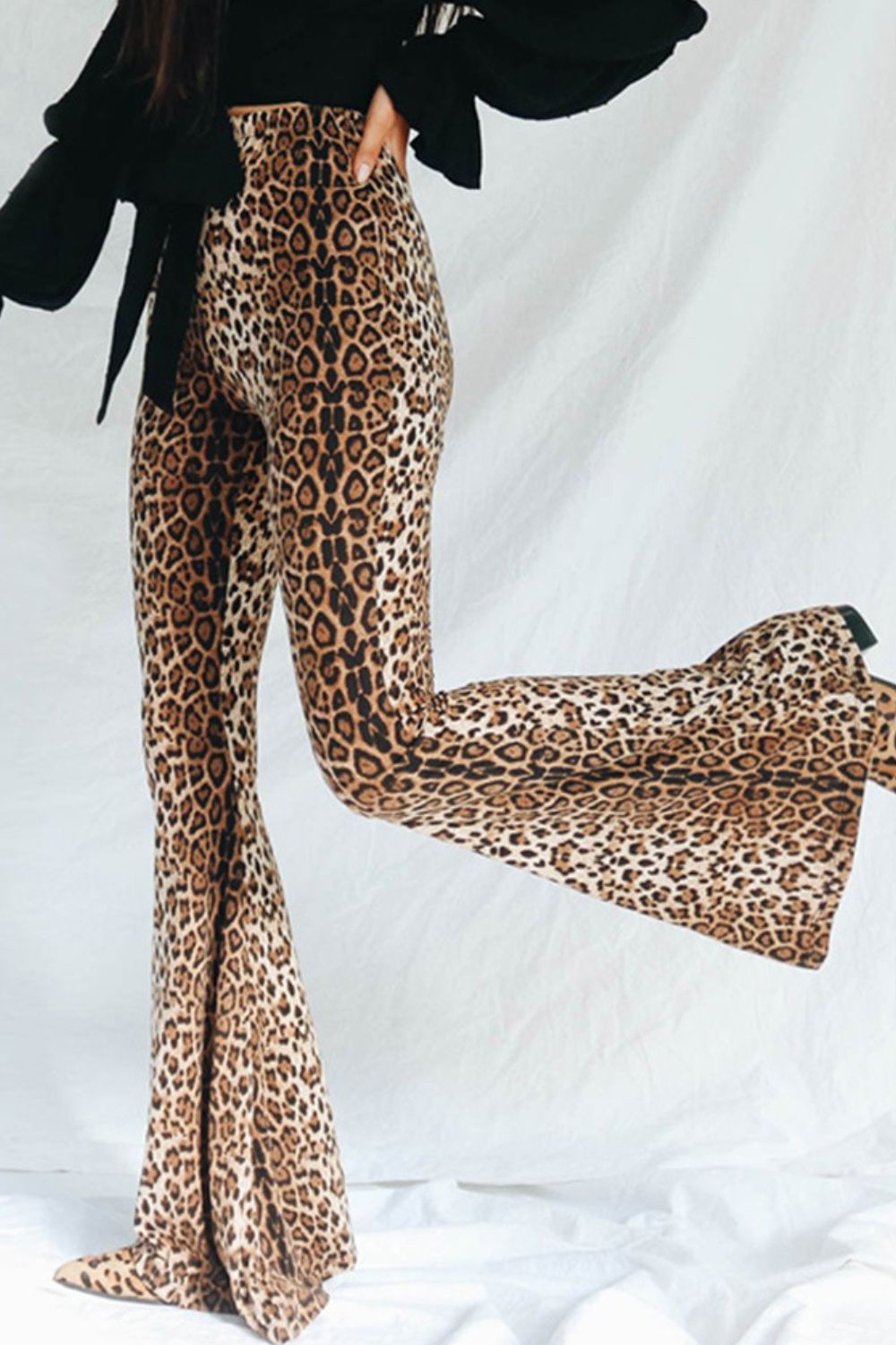Leopard Print Flare Leg Pants For Women Camo Colors