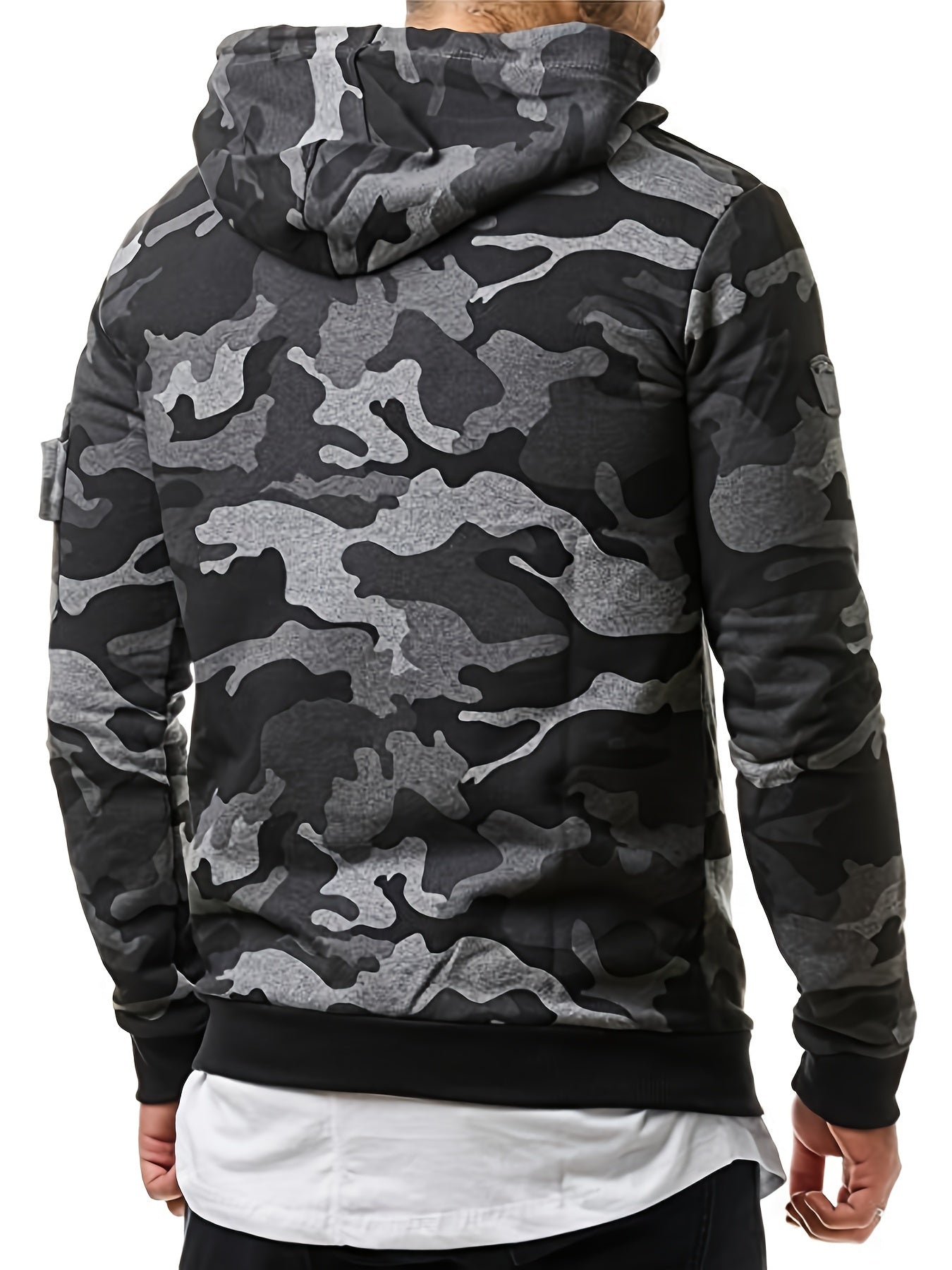 Men's Camouflage Hooded Sweater | Green or Grey | Camo Colors