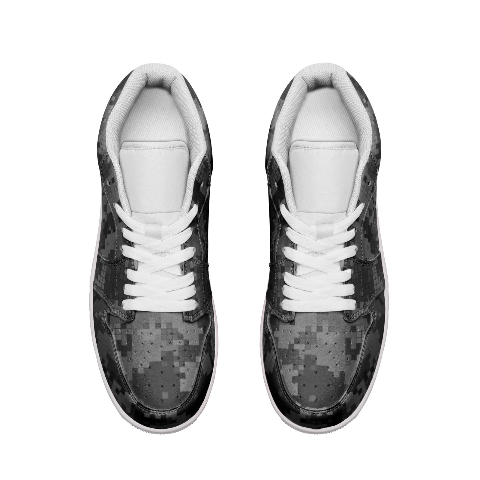 Gray Camo Sneakers | Digital Monochrome | Unisex Low Top Camo Colors