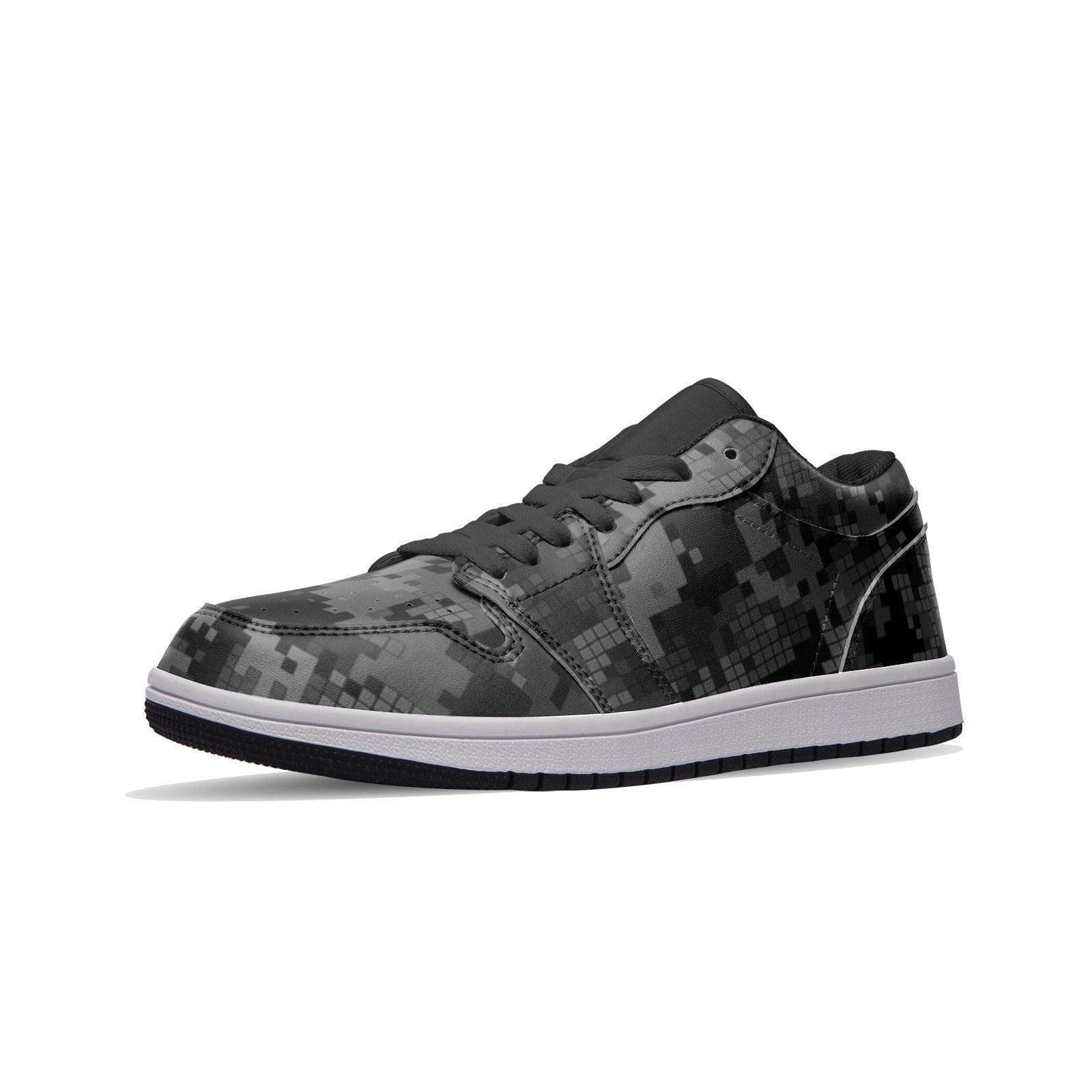 Gray Camo Sneakers | Digital Monochrome | Unisex Low Top Camo Colors
