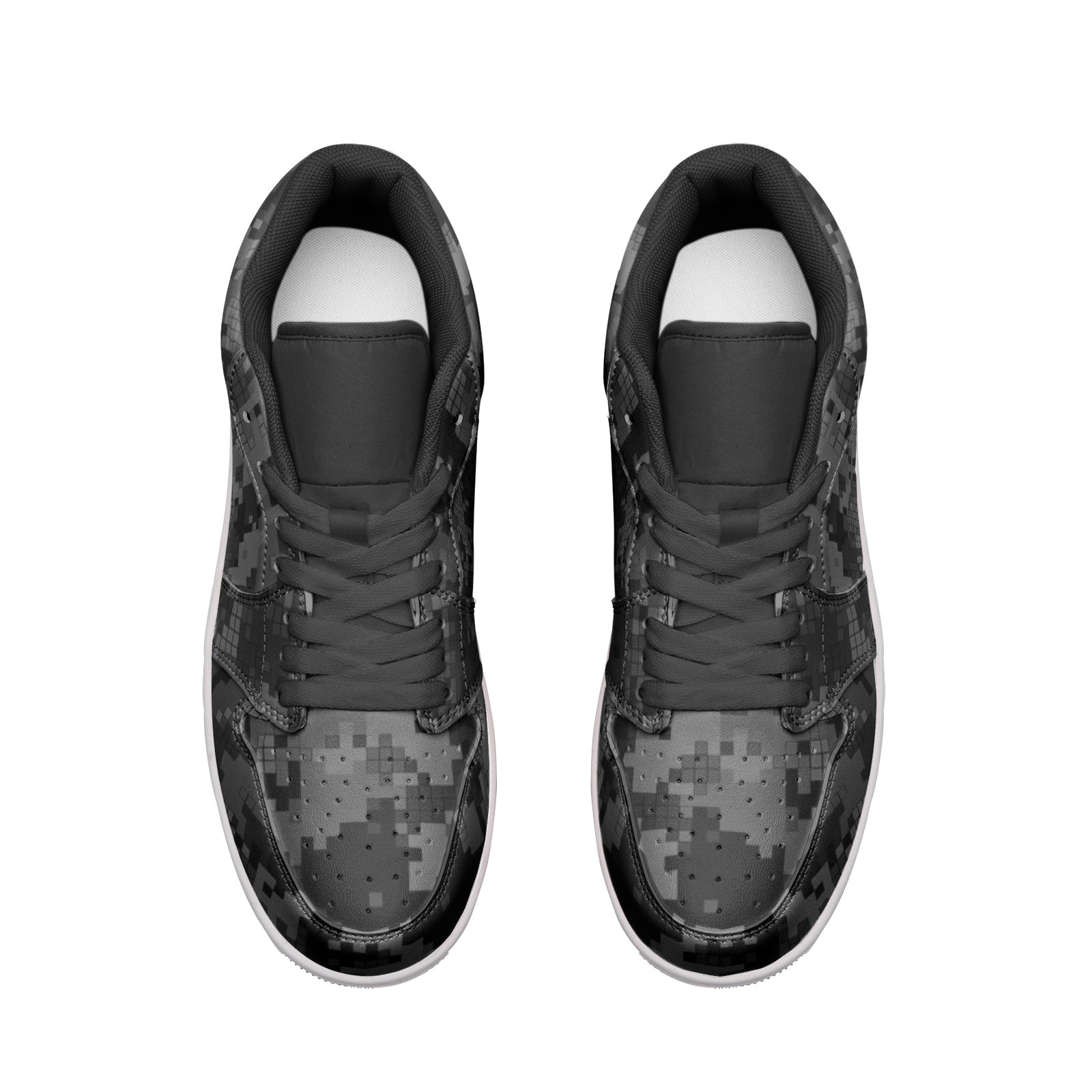 Gray Camo Sneakers | Digital Monochrome | Unisex Low Top Camo Colors