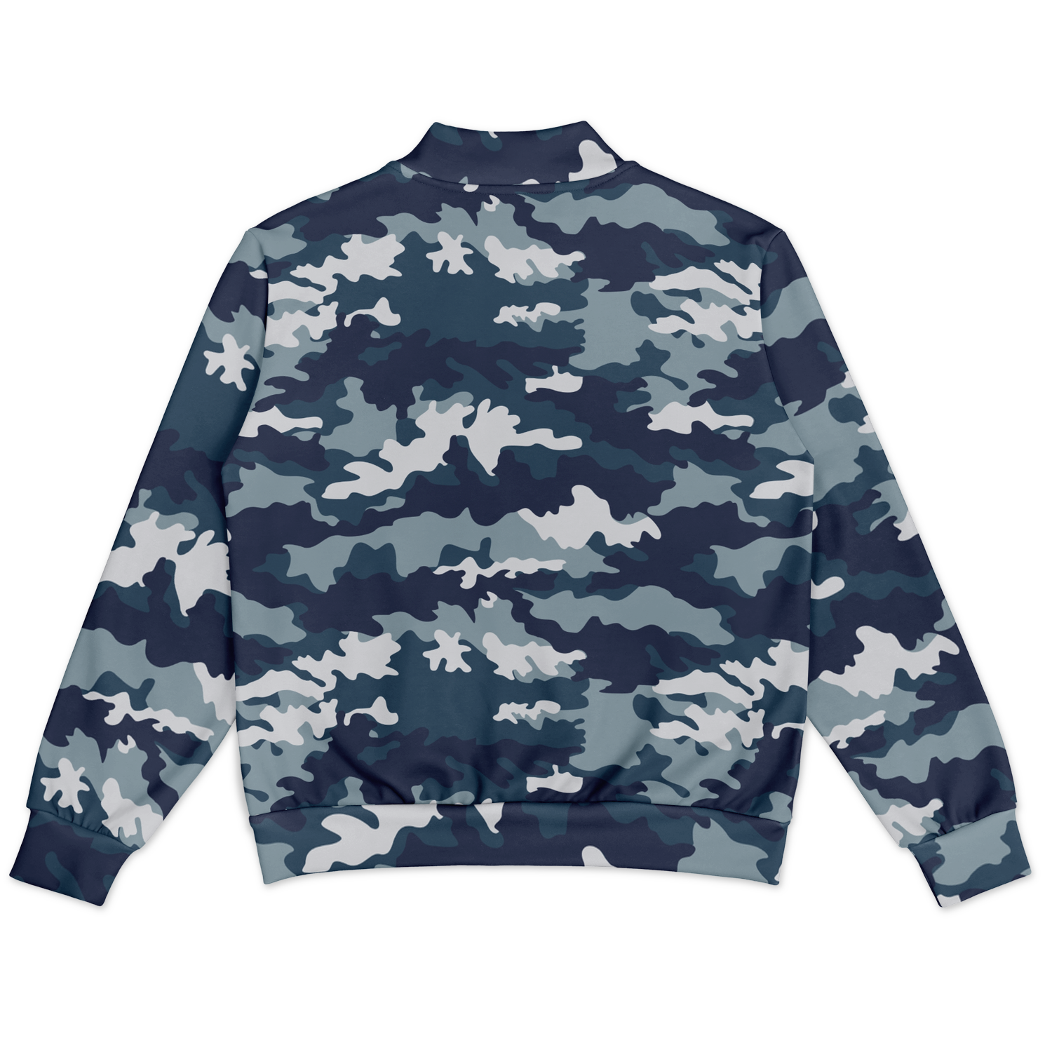 Navy Blue Camo Baseball Jacket | Unisex Camo Colors