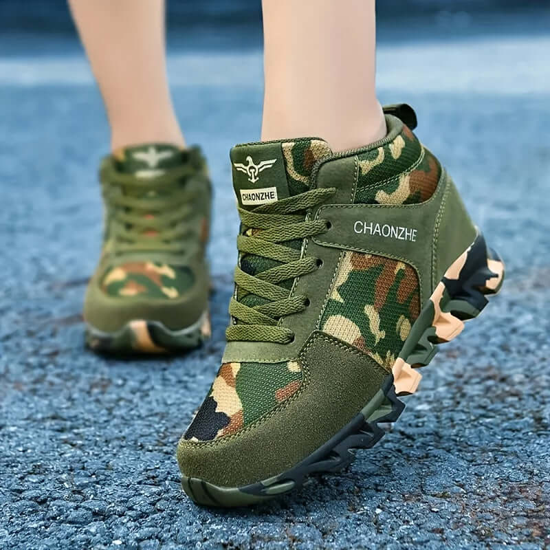 Women's Breathable Mesh Camo Sneakers with Hidden Height Boost Camo Colors
