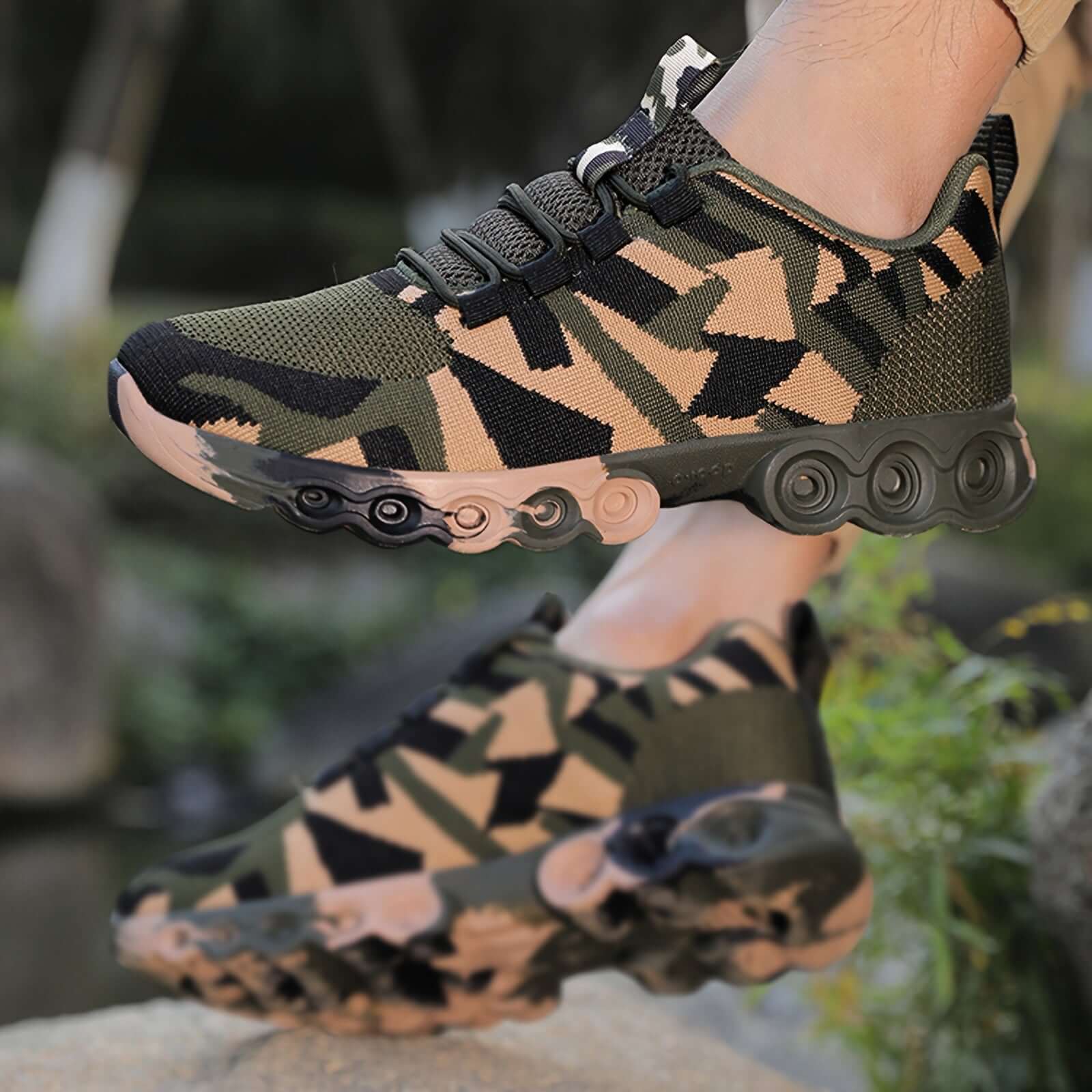 Men's Casual Camouflage Mesh Sneakers | Breathable Fabric Camo Colors