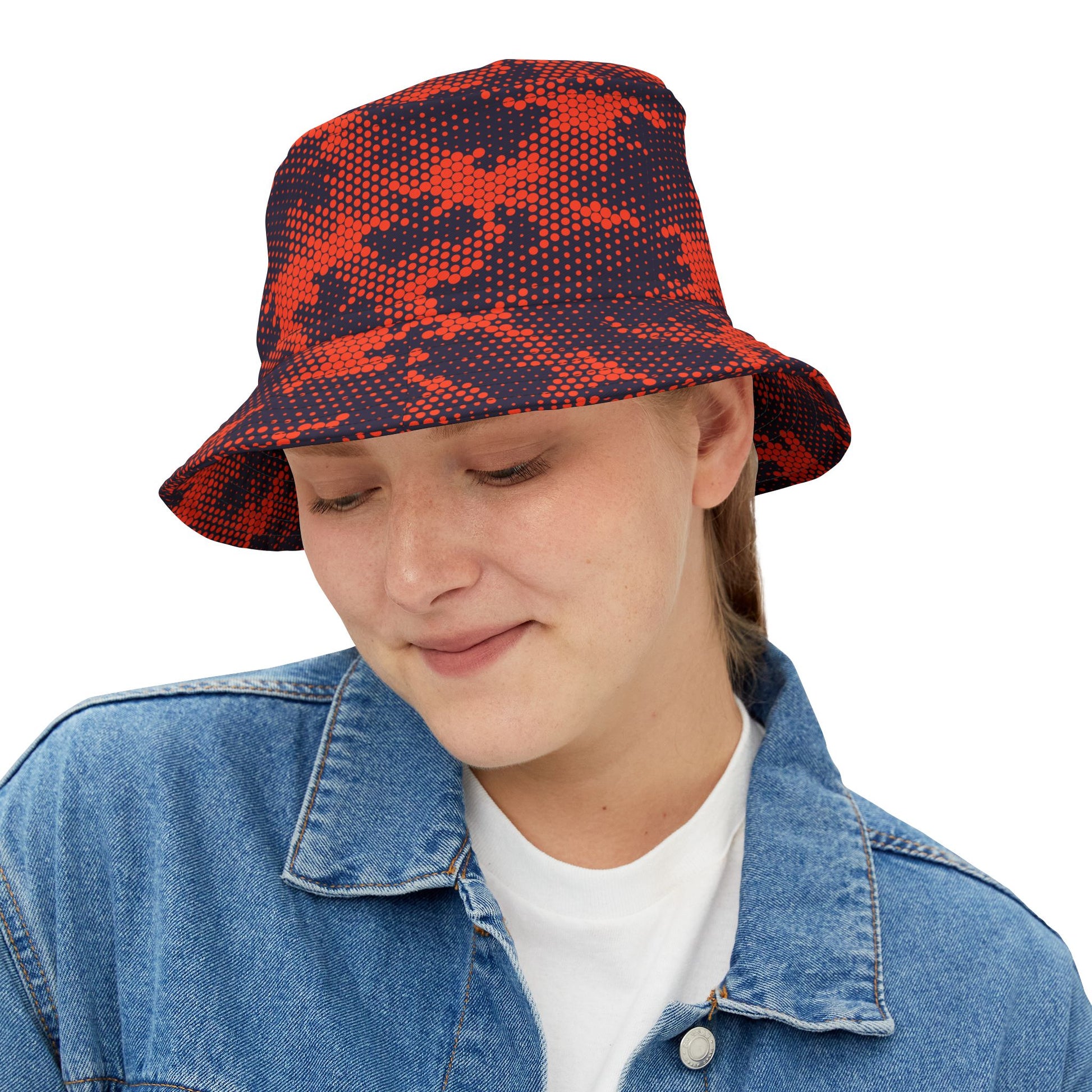 Camo Bucket Hat | Orange & Blue Camouflage Camo Colors