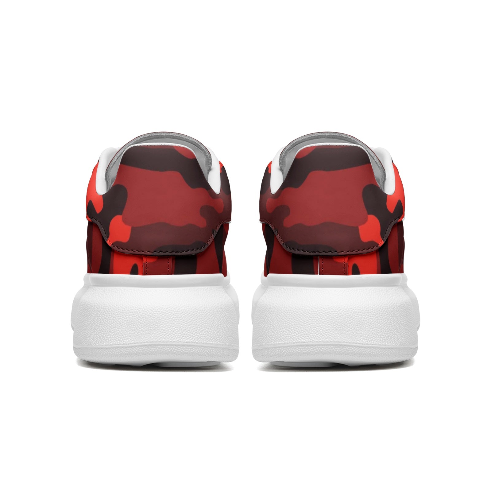 Oversized McQueen Sneakers | Scarlet Red & Black Camouflage Camo Colors