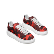 Oversized McQueen Sneakers | Scarlet Red & Black Camouflage Camo Colors
