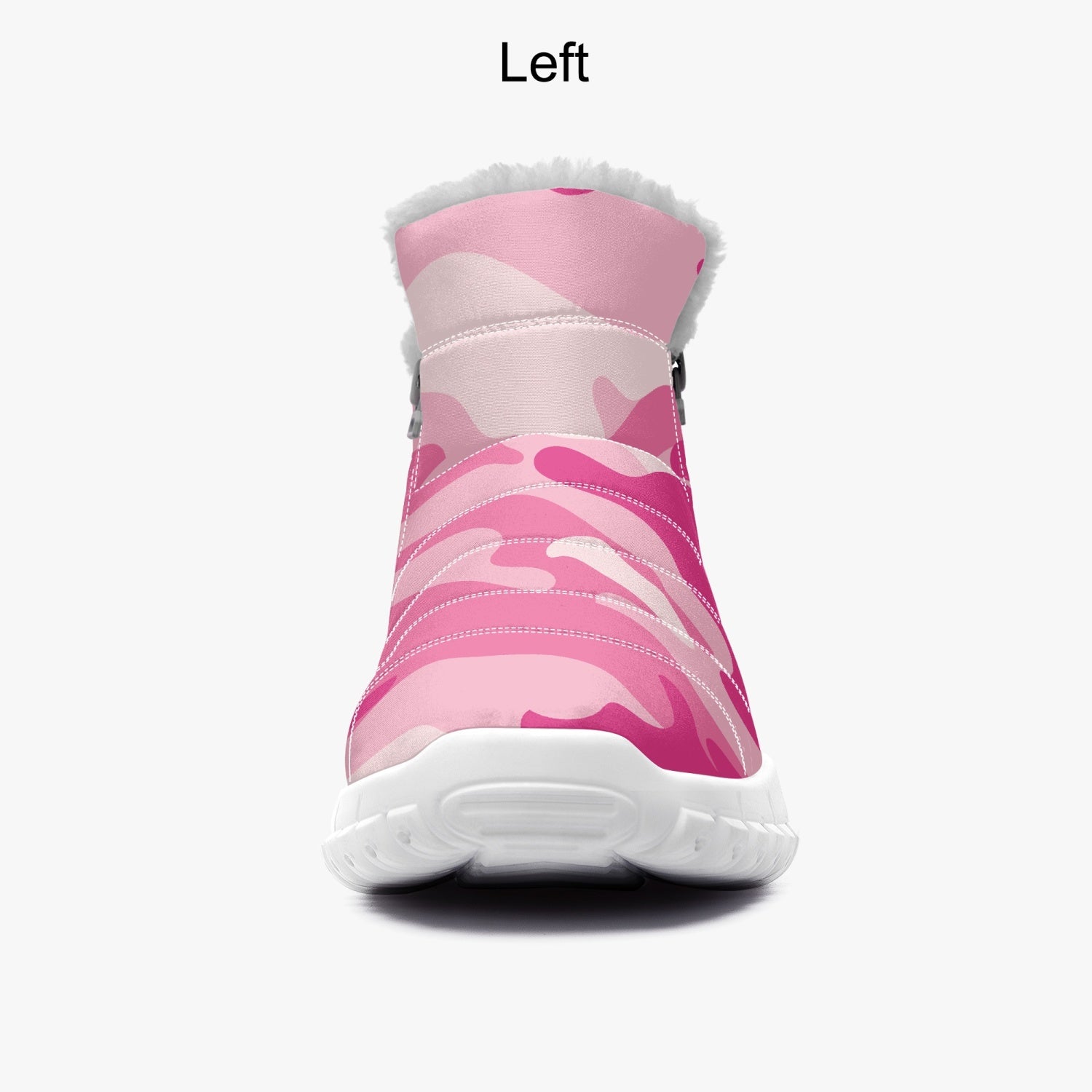 Camo Boots | Cotton-pad Fur Zipper Up | Lavender Pink Camo Colors