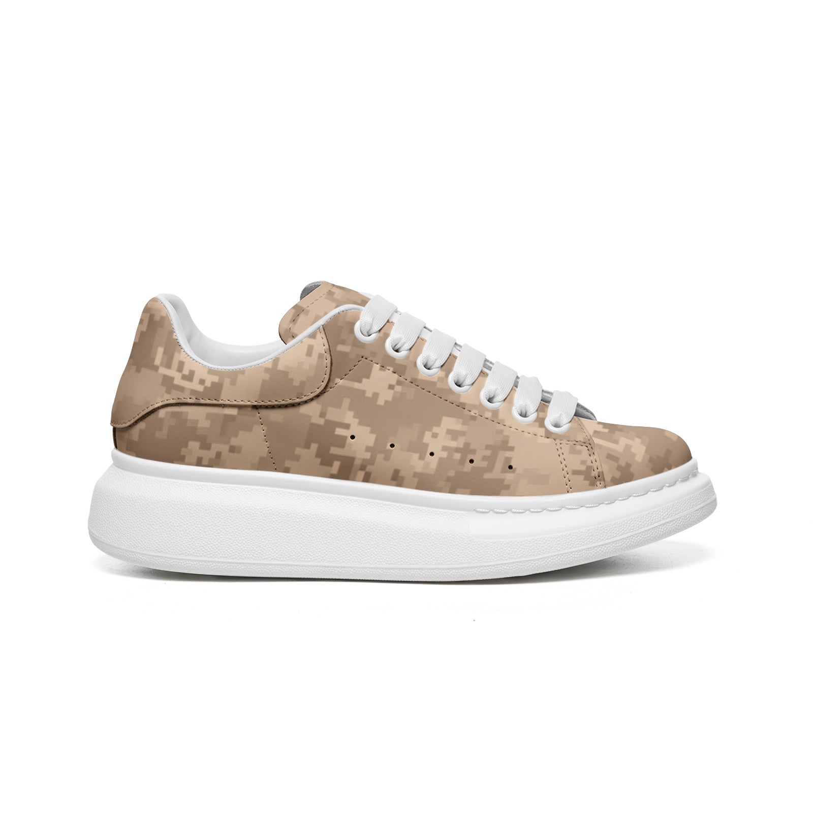 Oversized McQueen Sneakers | Brown Pixel Camouflage Camo Colors