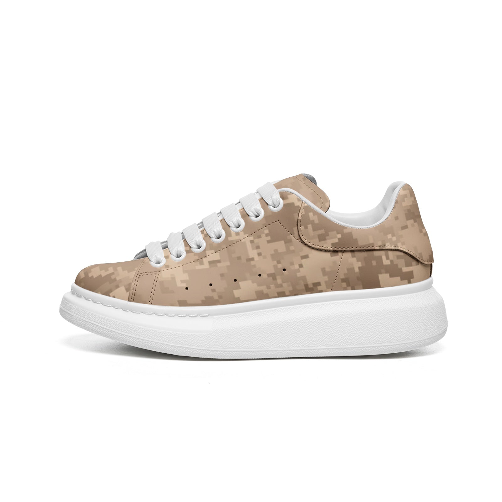 Oversized McQueen Sneakers | Brown Pixel Camouflage Camo Colors