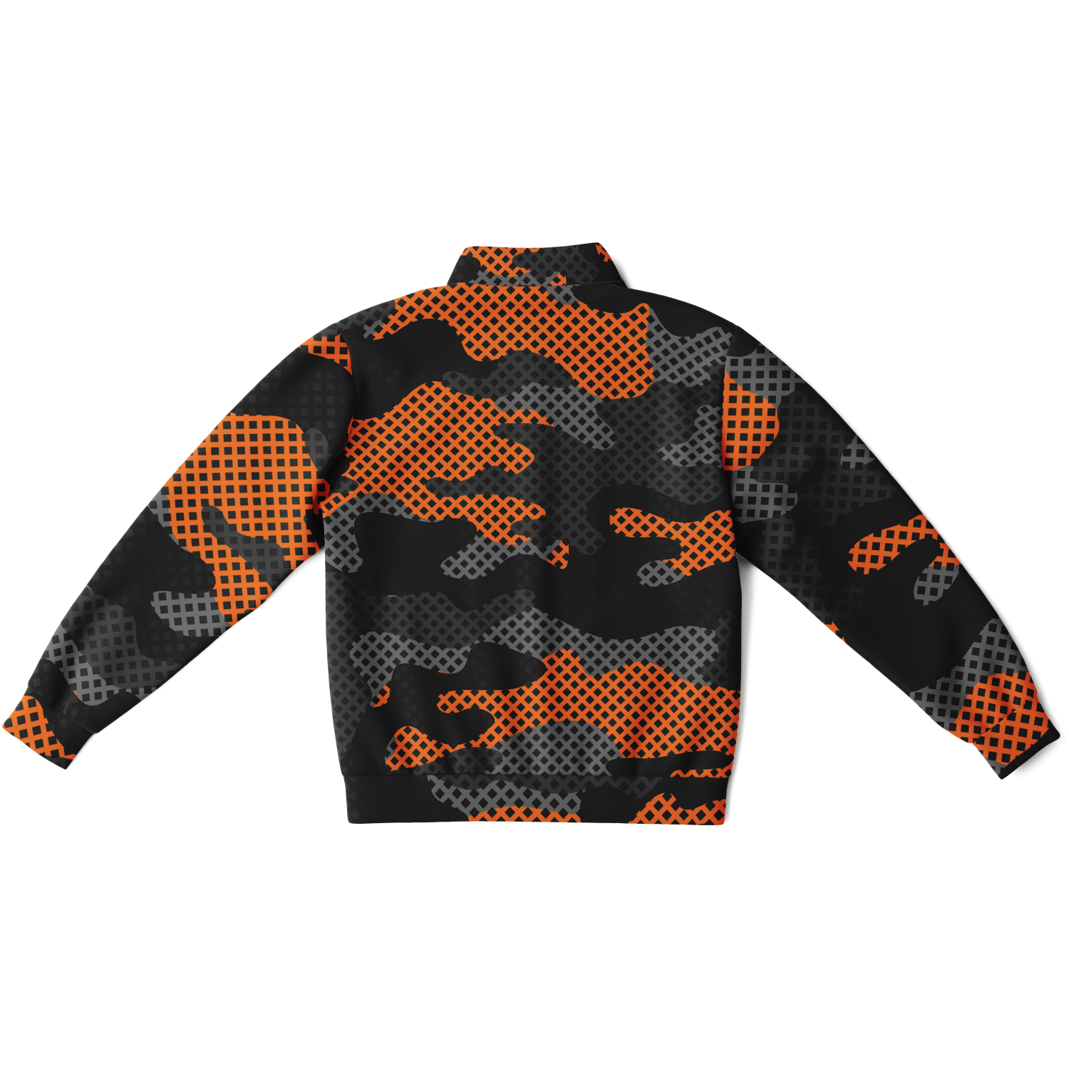 Camo Track Jacket | Orange & Black Pixel Camouflage Camo Colors