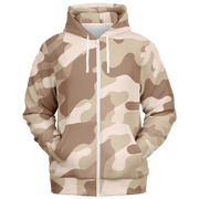 Zip-Up Hoodie | Desert Brown Camouflage style Camo Colors