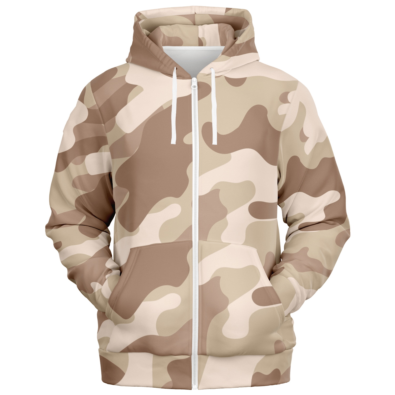 Zip-Up Hoodie | Desert Brown Camouflage style Camo Colors