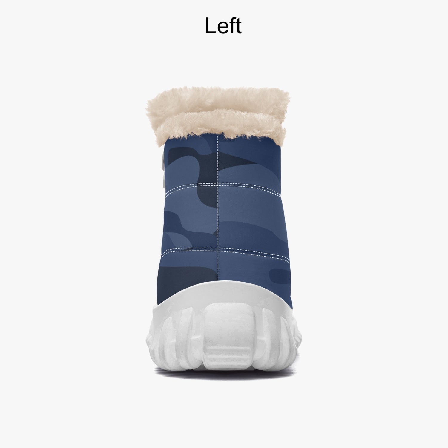 Camo Boots | Cotton-pad Fur Zipper Up | Deep Blue Camo Colors
