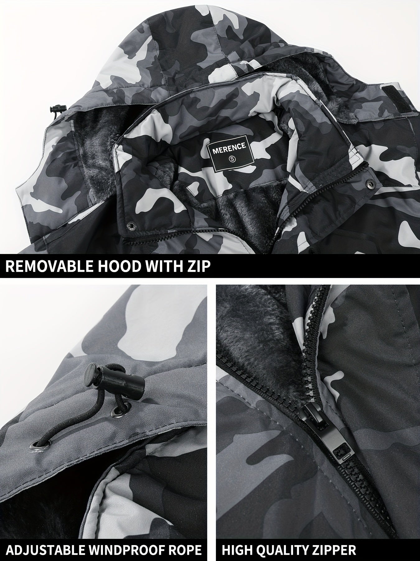 Men's Mountain Ski Jacket Windproof Jacket | Slate Grey Camo Colors
