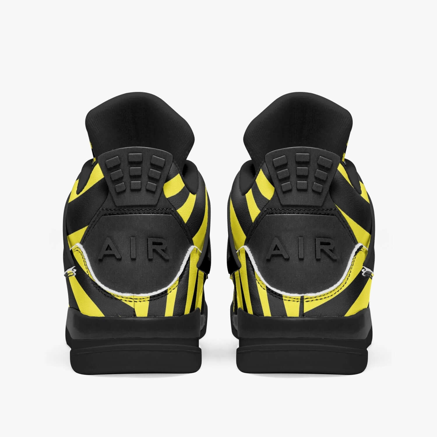 Zebra Jordans AJ4 | Yellow and Black Sneakers style Camo Colors