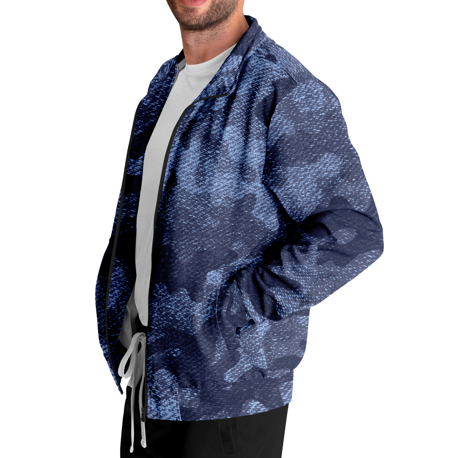 Camo Track Jacket | Denim Blue Camouflage Camo Colors