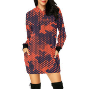 Camo Hoodie Dress | Orange and Blue Digital Camo Colors
