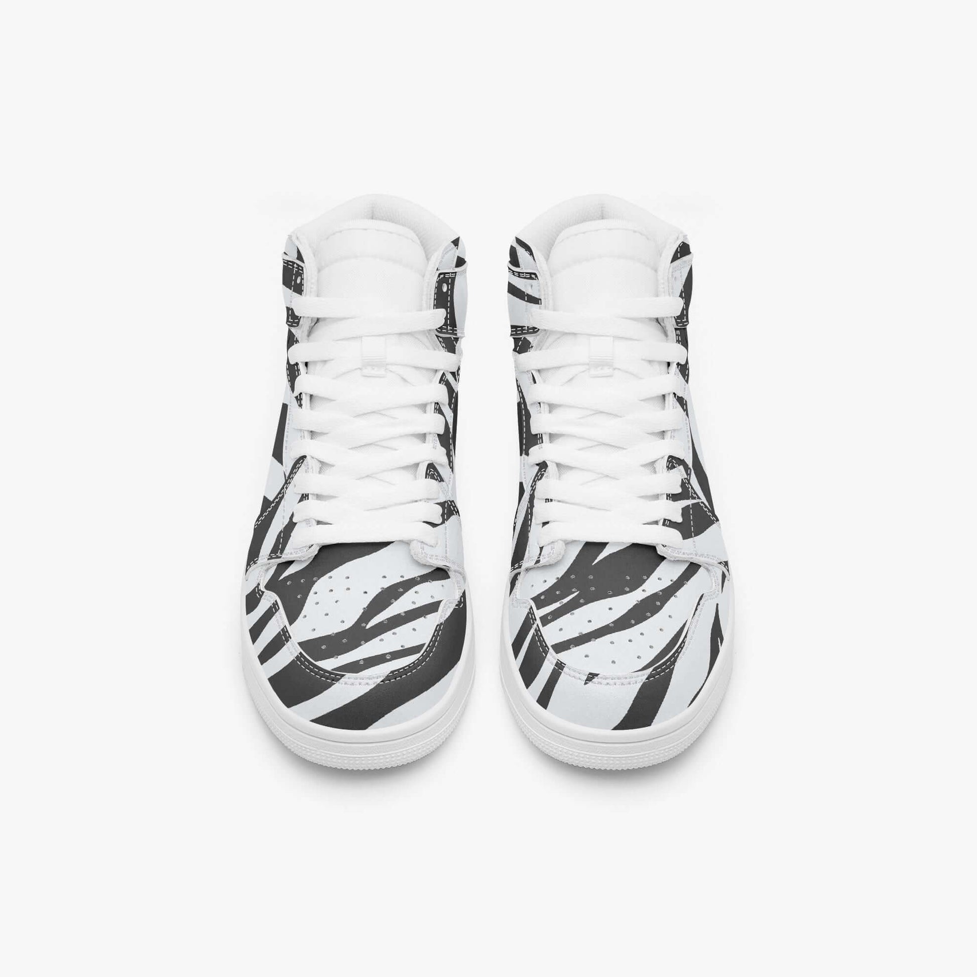 Zebra Sneakers in Black & White | High-Top AJ1 Style Camo Colors