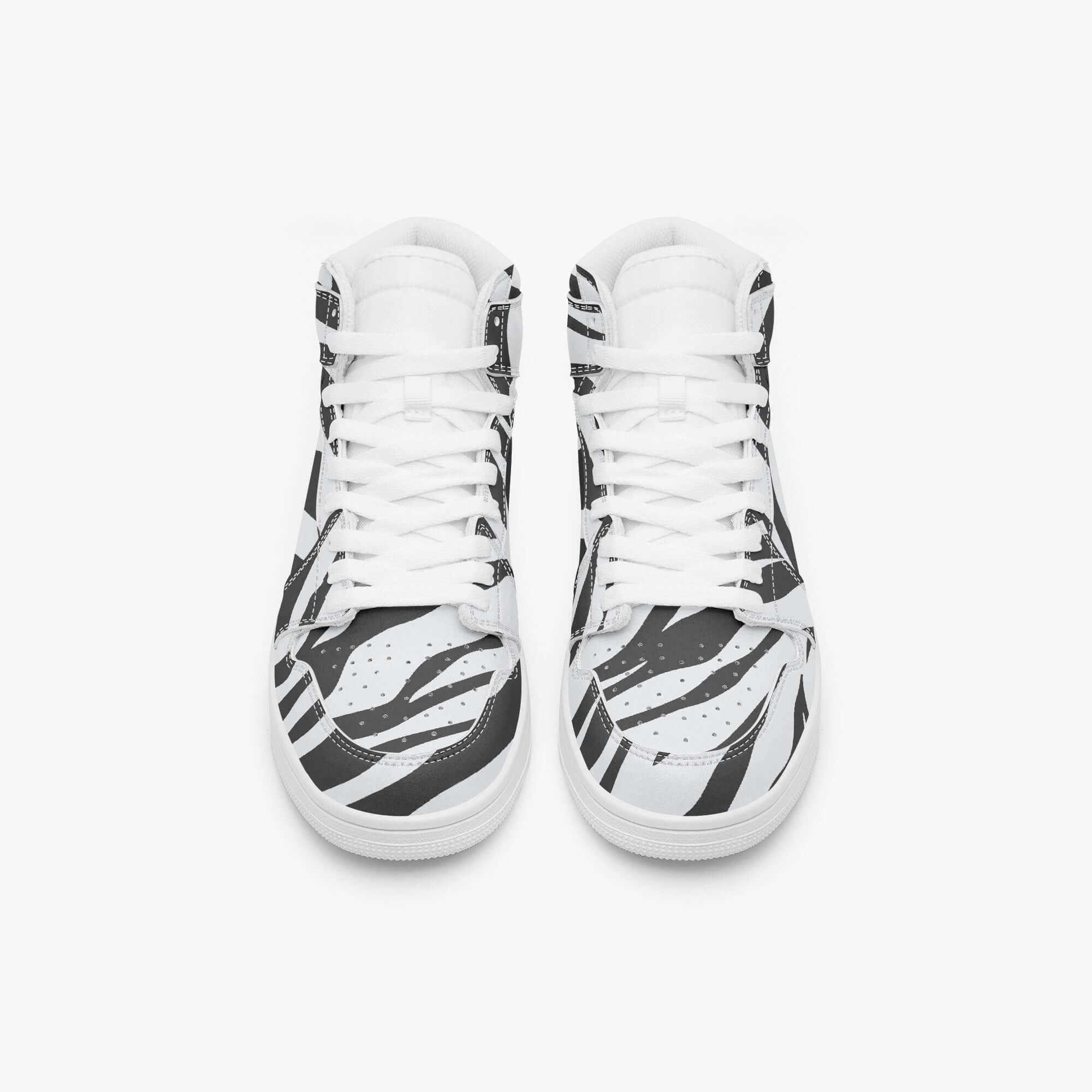 Zebra Sneakers in Black & White | High-Top AJ1 Style Camo Colors