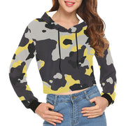 Cropped Camo Hoodie | Regular Fit | Yellow, Black, and Silver Camo Colors
